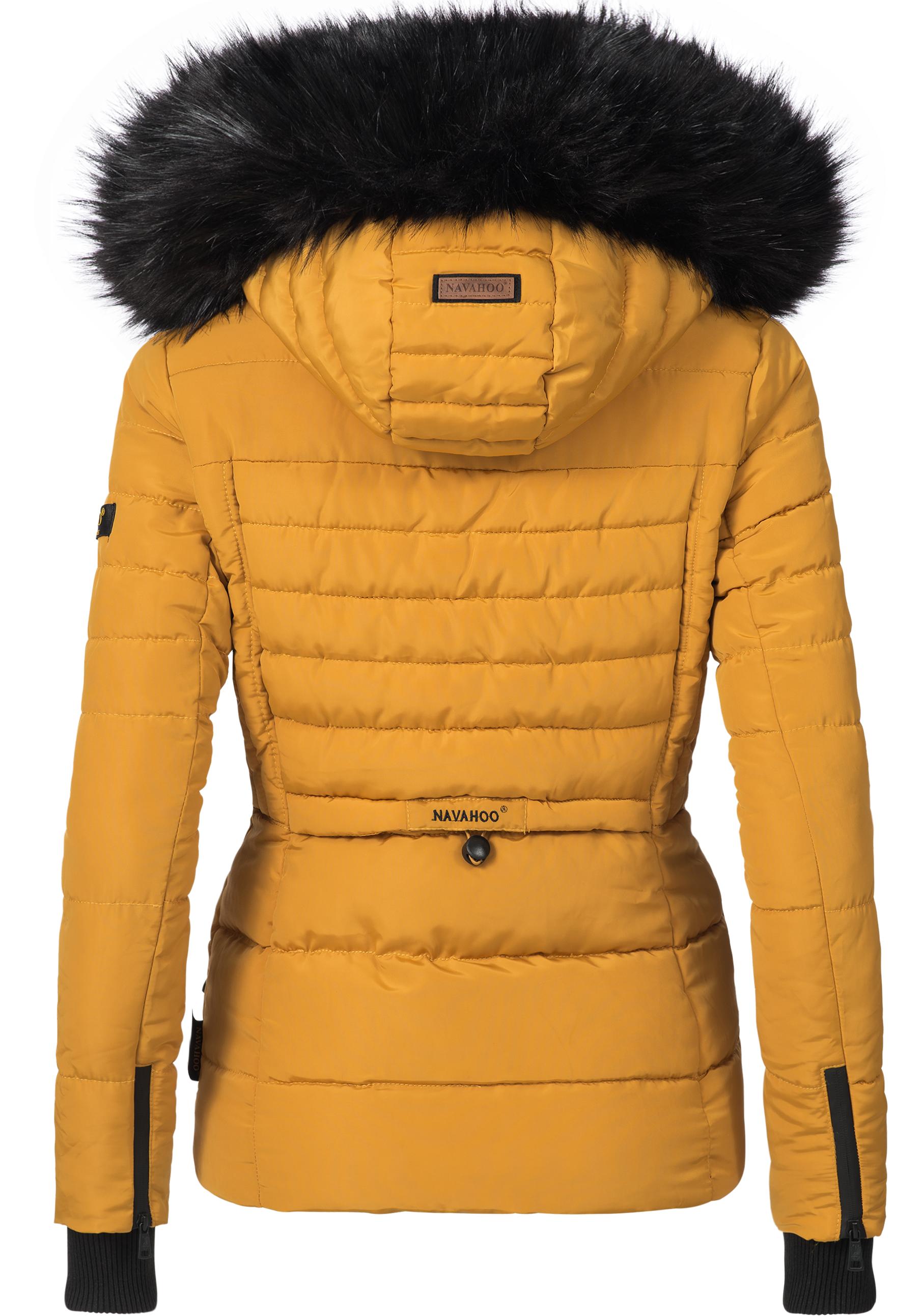 Thumbnail - Navahoo Steppjacke "Adele", mit Kapuze, hochwertige Winterjacke mit edler Kunstfell- Kapuze