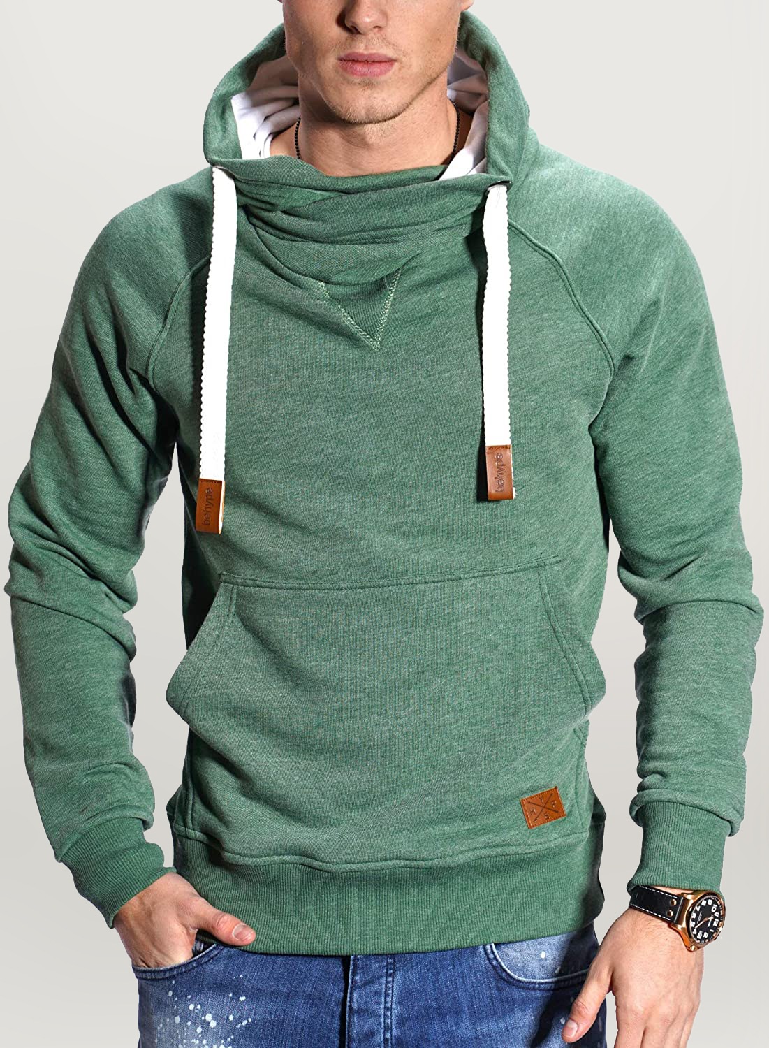 behype Kapuzensweatshirt »JULES«, mit hohem Kragen
