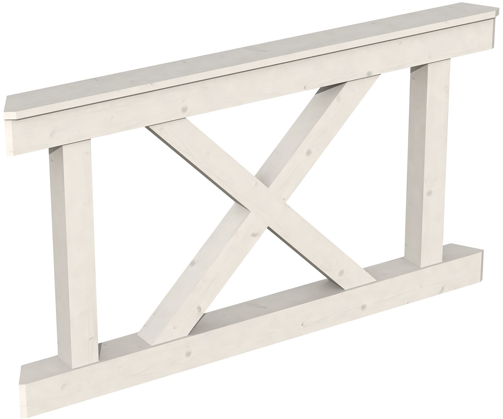 Brüstungsgeländer SKANHOLZ, H:84cm L:150cm, weiß, Geländer, "Andreaskreuz"