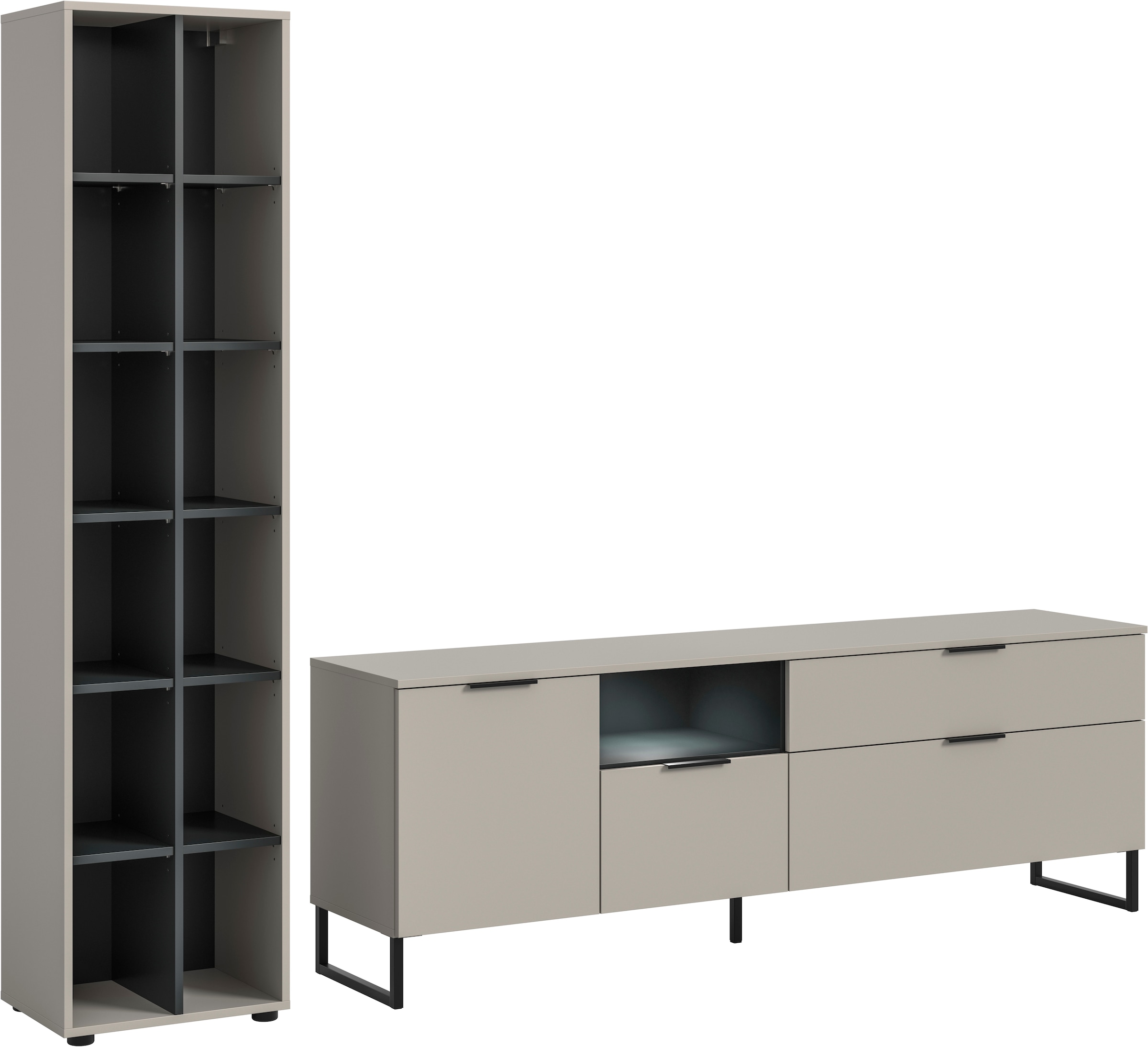 INOSIGN Wohnwand "Adio, Wohnkombination, 245 cm Breit", (Set, 4 St.), Adio, günstig online kaufen