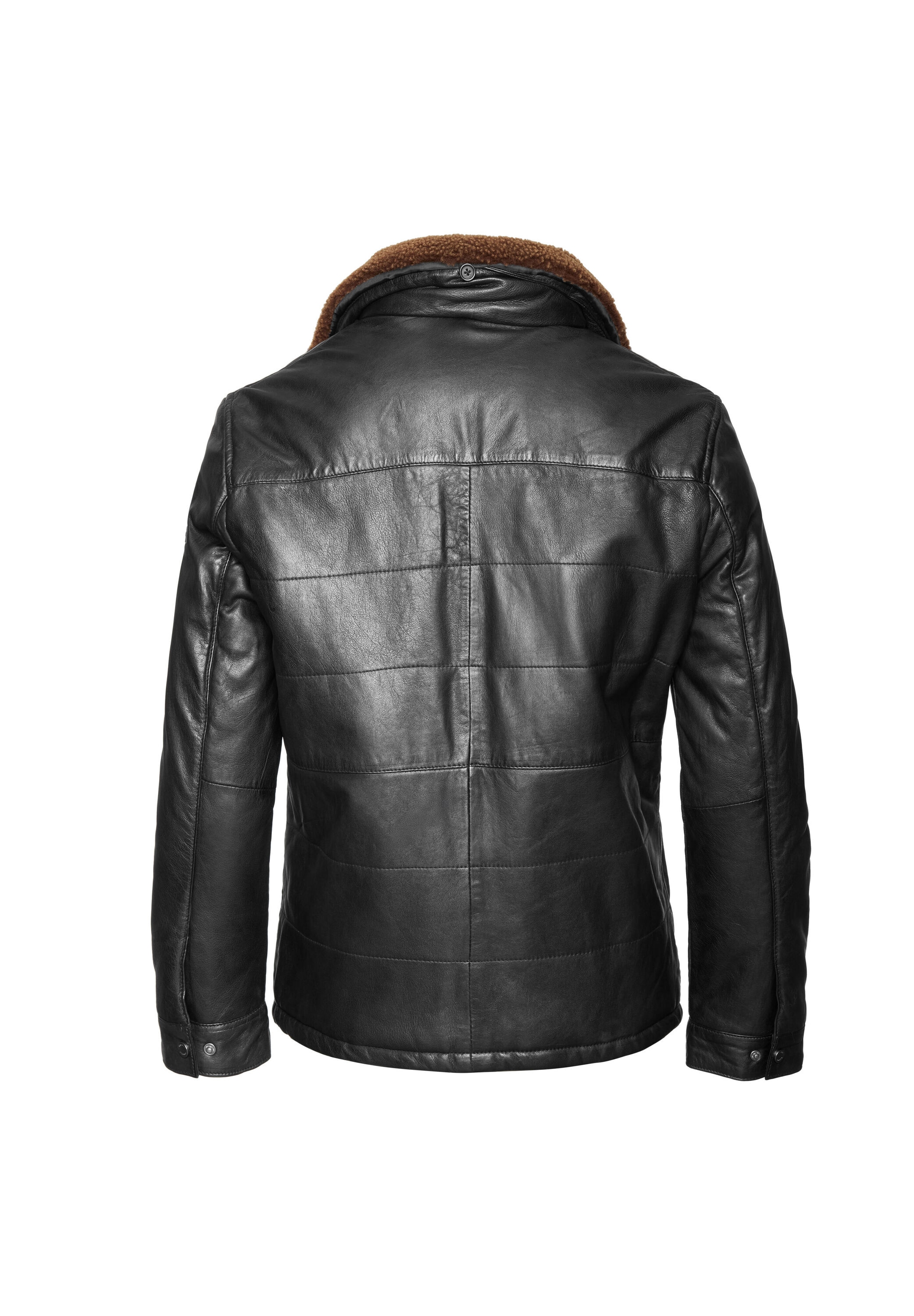 bugatti Lederjacke »BUMARCELLO« ohne Kapuze mit weichem Stehkragen