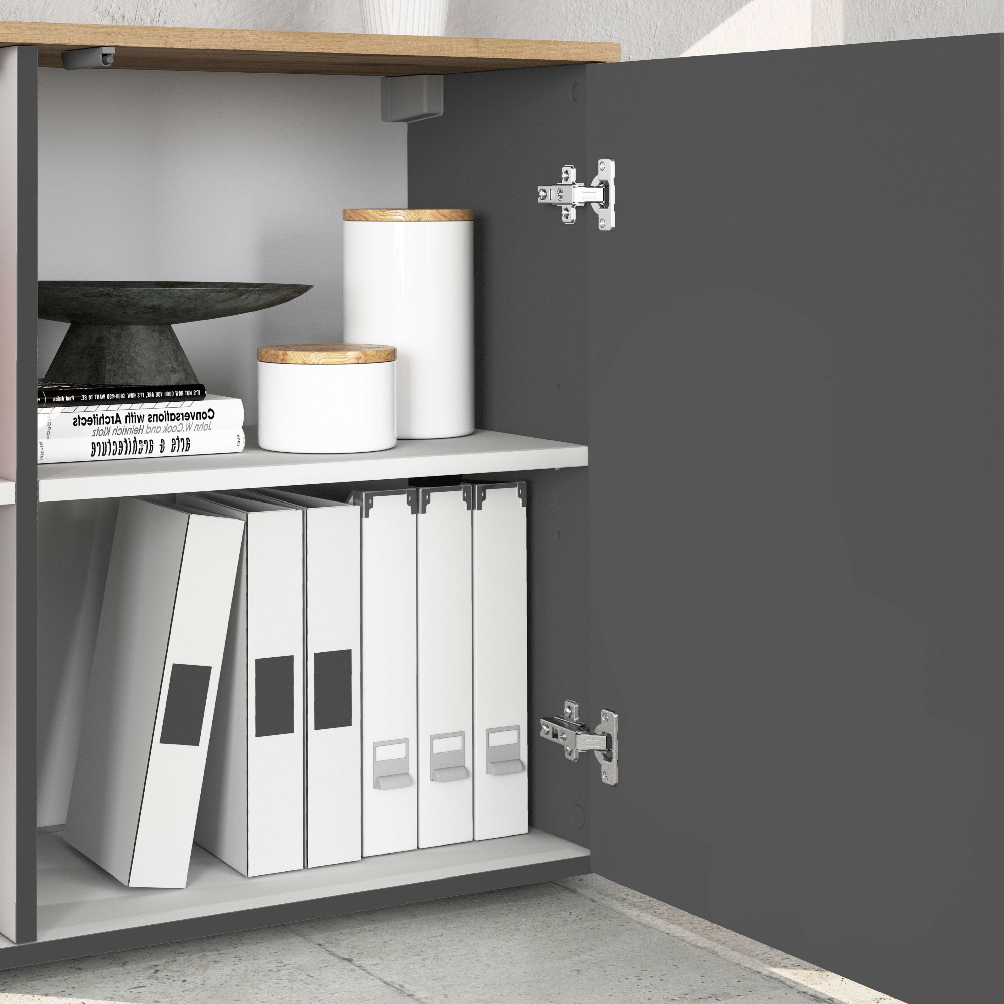 INOSIGN Sideboard »Sideboard ISEO, Kommode, Schrank, Kredenz« 1 Stk. tlg. stehend/hängend, 5 Türen, 6 Fächer, Breite 200 cm