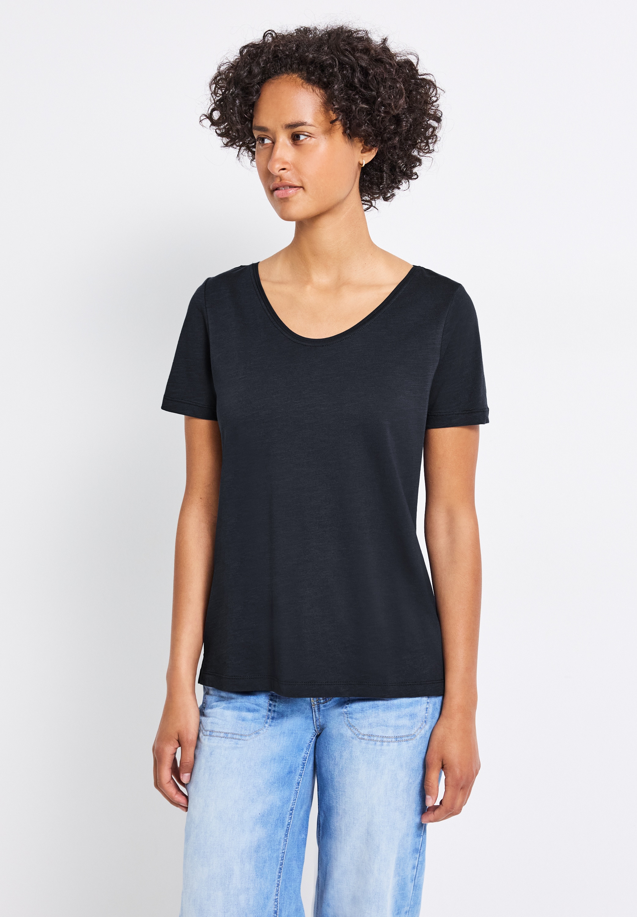 STREET ONE V-Shirt, im soften Baumwoll-Mix günstig online kaufen