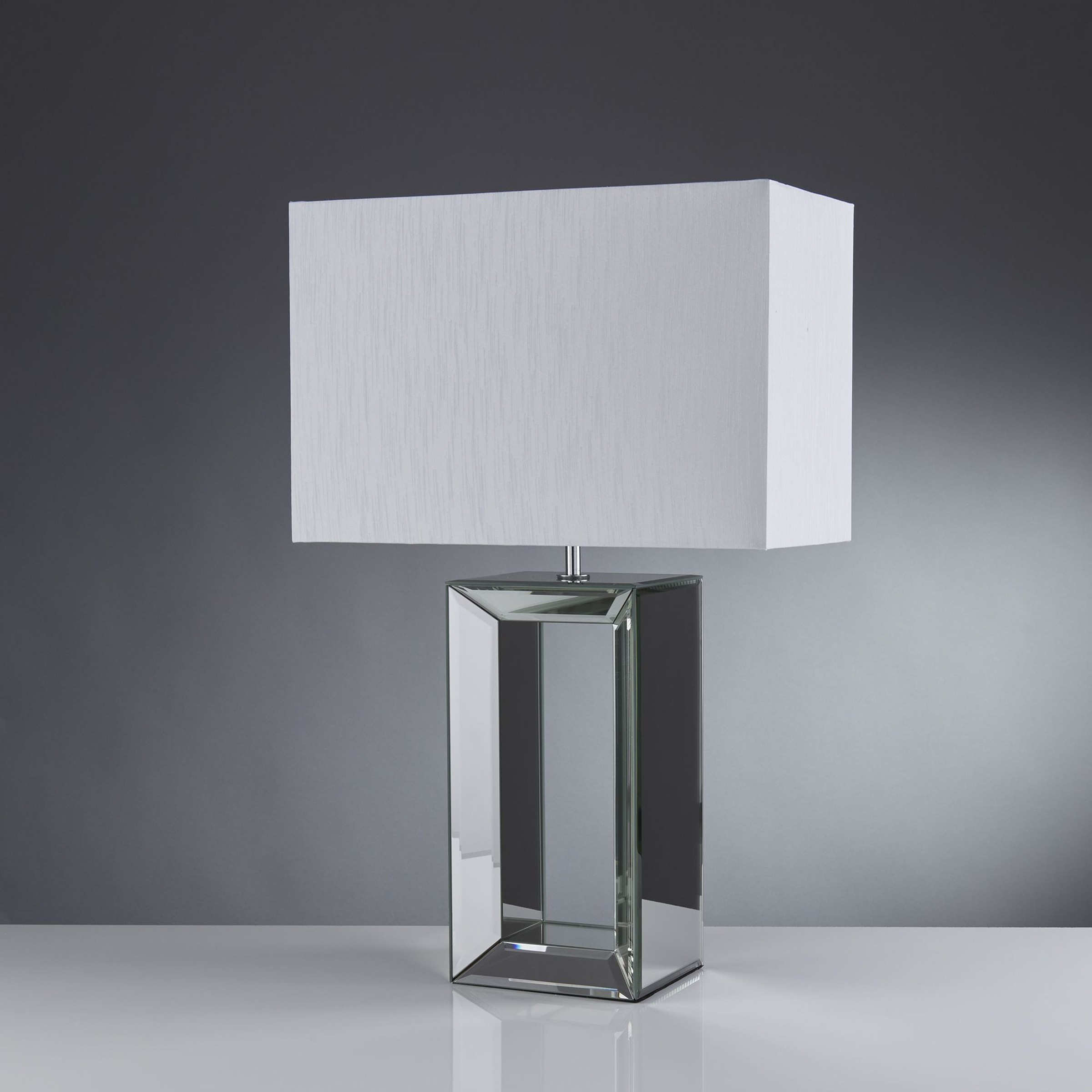 Searchlight Tischleuchte »Mirror-Tischleuchte - Spiegelglas und weißer Schirm« E27 1 Stk.