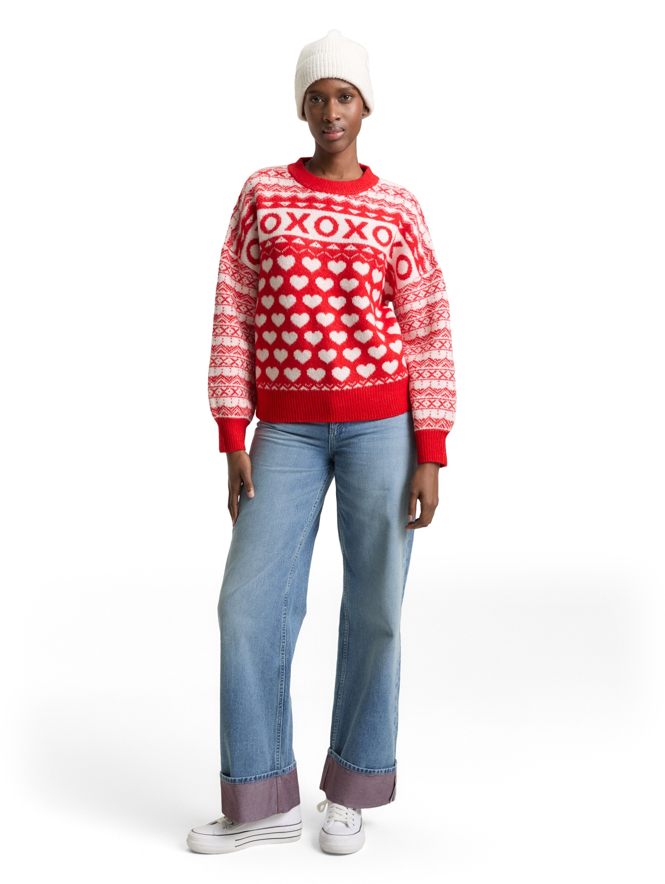 TOM TAILOR Denim Strickpullover mit Allover-Muster