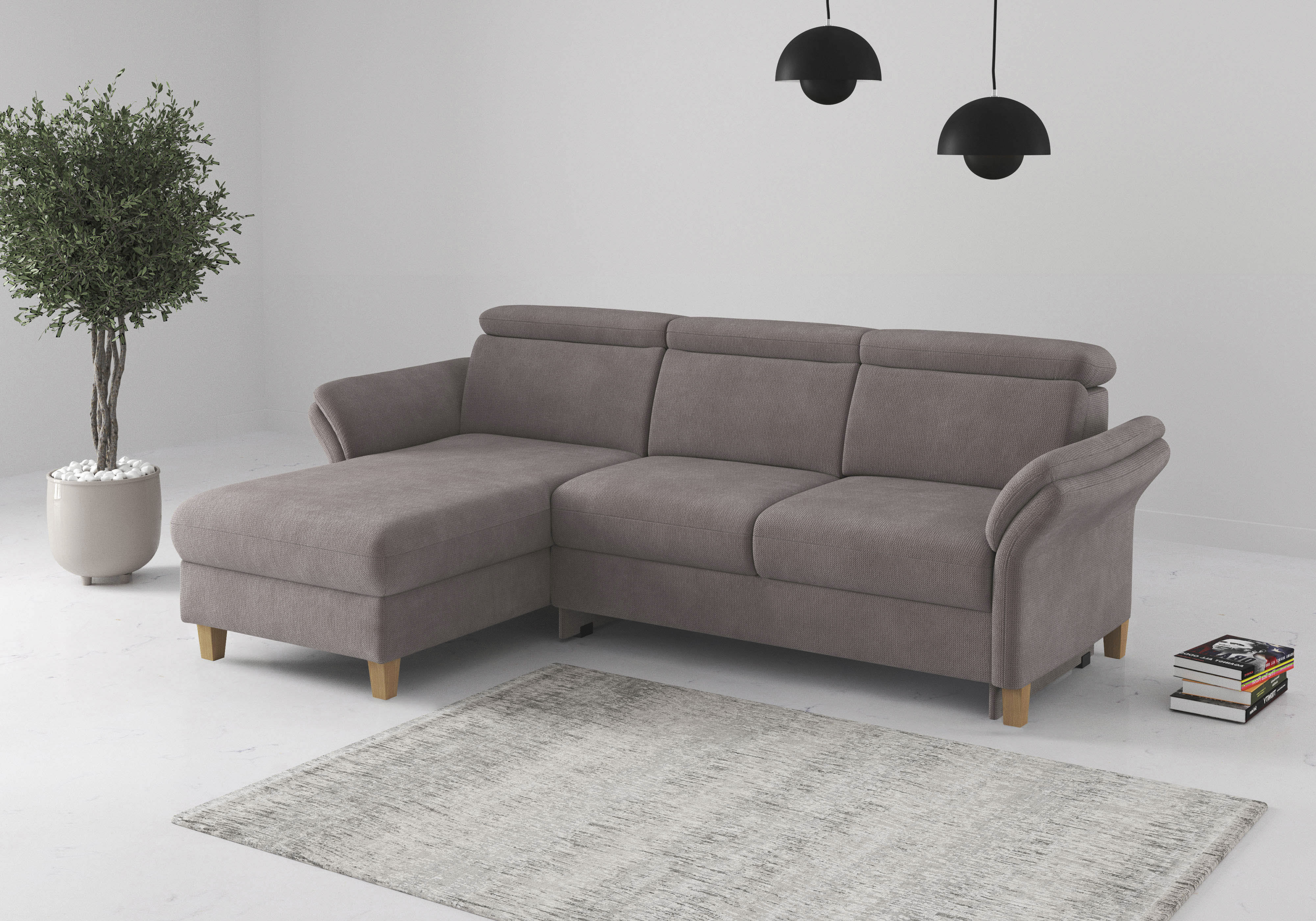 OTTO home Ecksofa "Glendale, L-Form" inkl. Kopfteilverstellung, wahlweise mit Vorziehsitz und Bettkasten