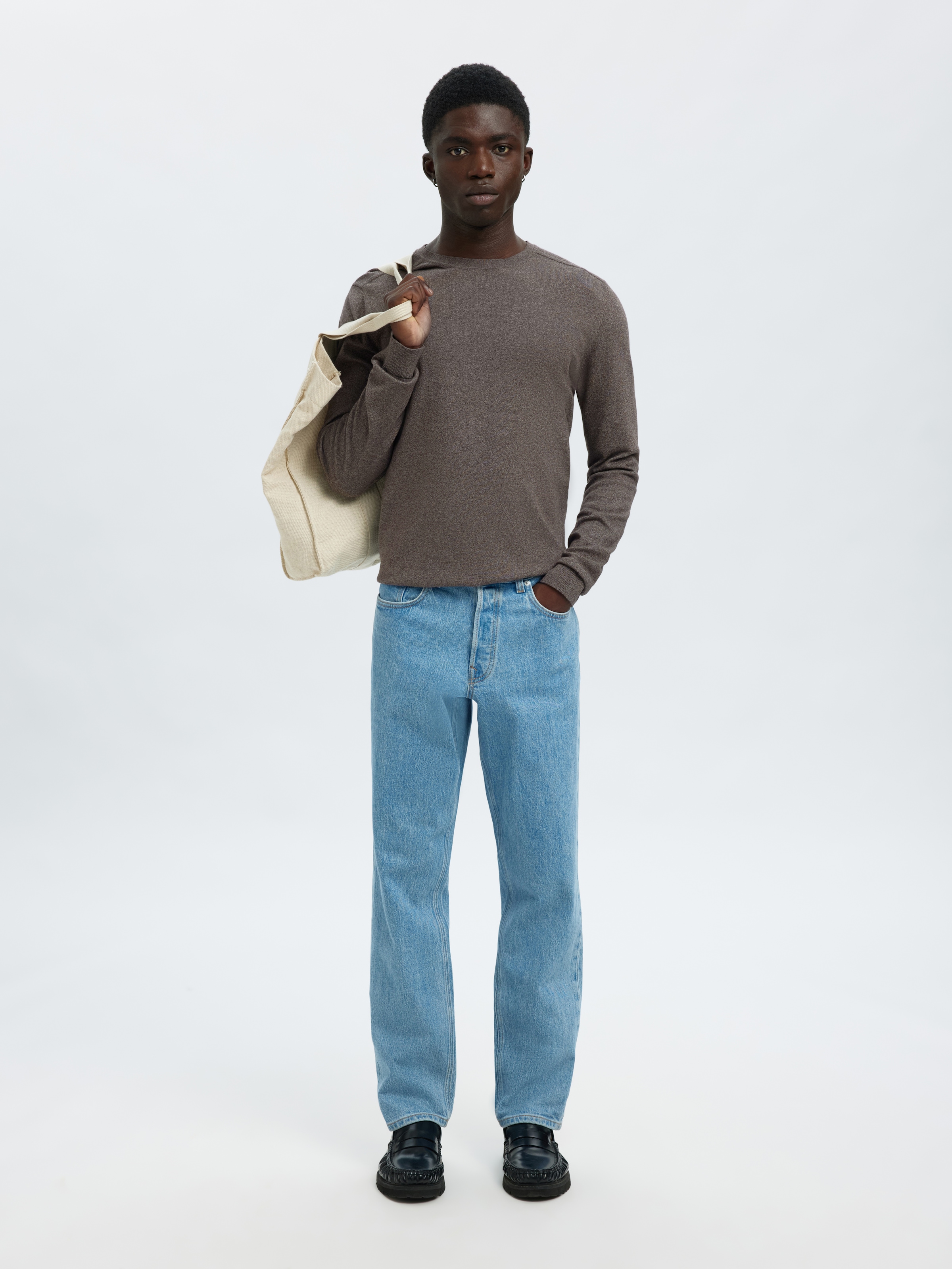 SELECTED HOMME Strickpullover »SLHBERG CREW NECK NOOS«