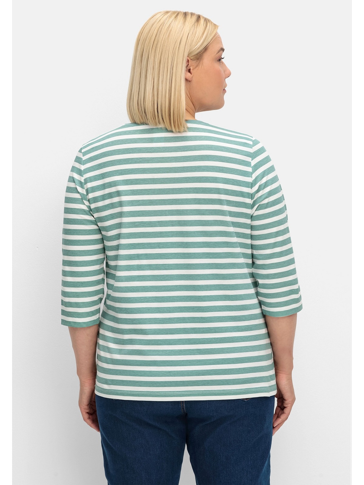 Sheego 3/4-Arm-Shirt »Große Größen«, aus kaufen BAUR für | Baumwolle reiner