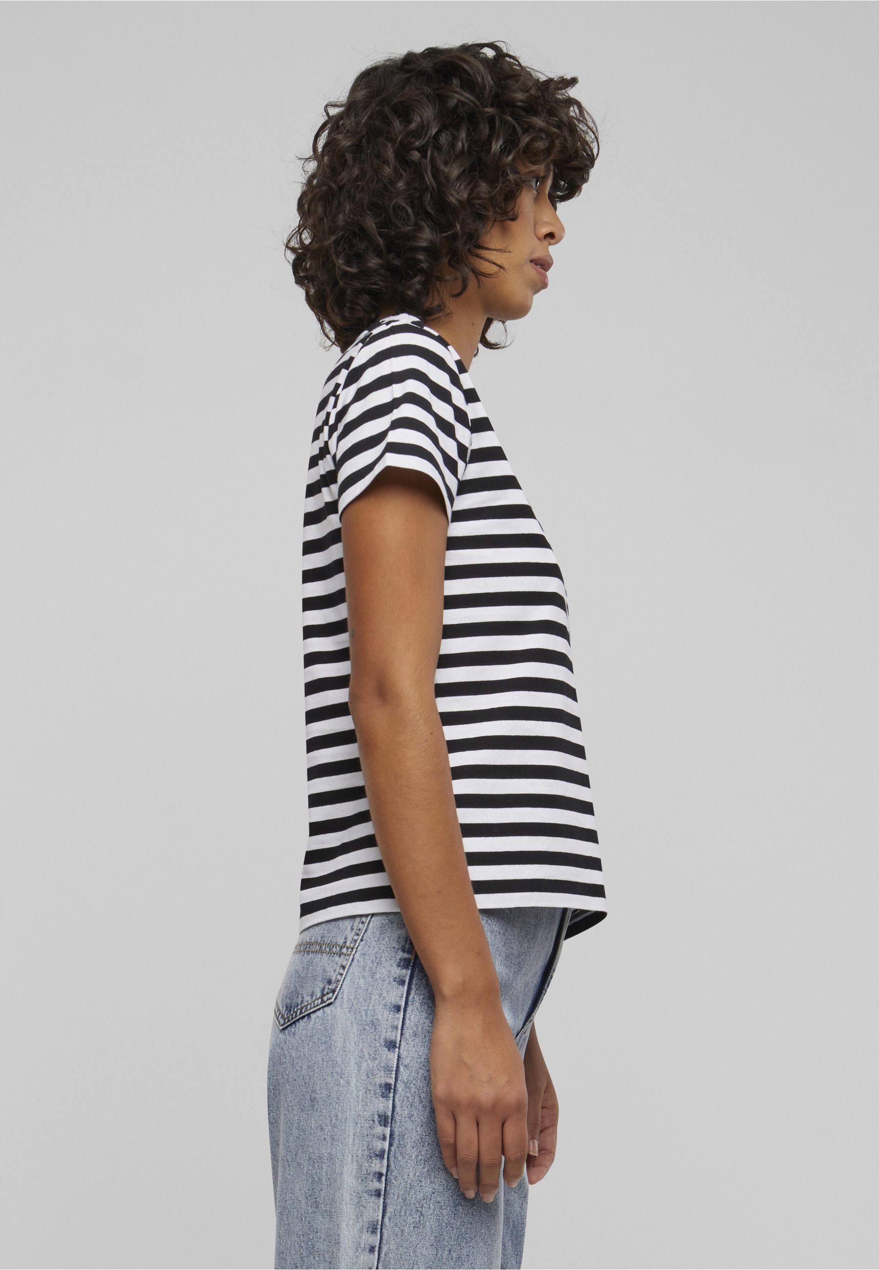 URBAN CLASSICS T-Shirt »Urban Classics Damen Ladies Regular Striped Tee« 1 Stk.