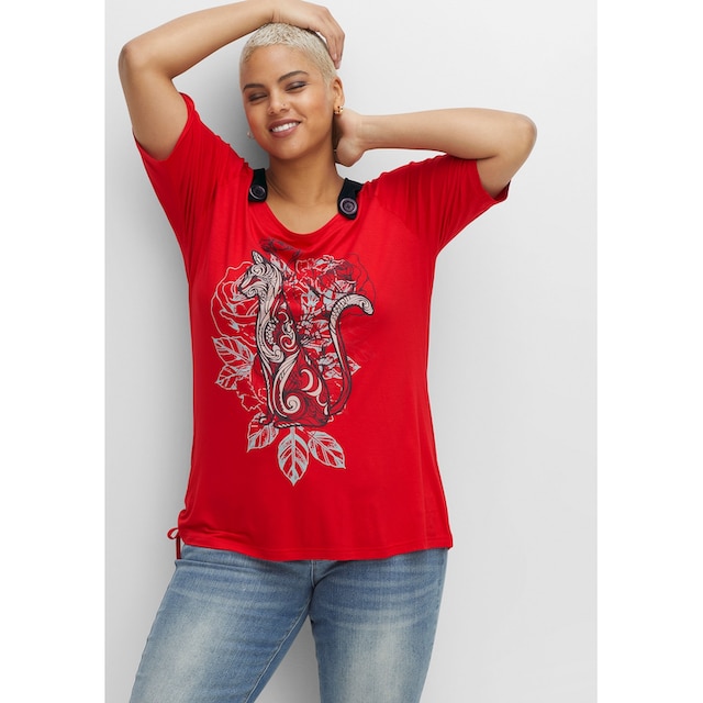 sheego by Joe Browns T-Shirt »Große Größen«, mit Trägern und Frontdruck für  bestellen | BAUR