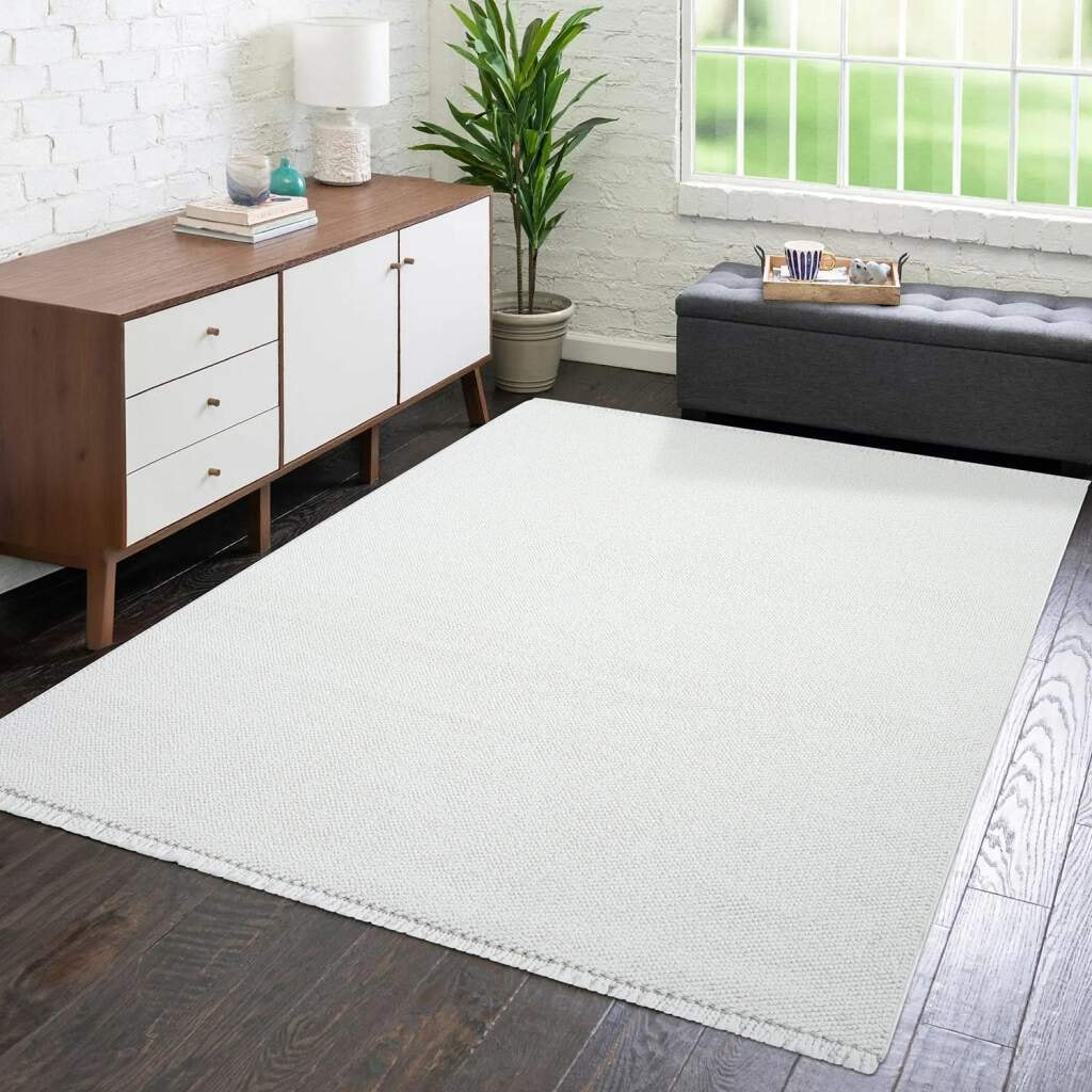 Carpet City Teppich »LINDO 8843«, rechteckig, 11 mm Höhe, Kurzflor, Hochtief-Muster/ 3D-Effekt, Fransen, Boho-Stil, Wohnzimmer