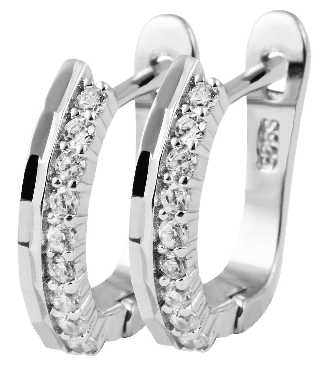 Adelia´s Klappcreolen "Ohrringe – Klappcreole aus 925 Silber mit Zirkonia" Ein stilvolles Geschenk für besondere Momente