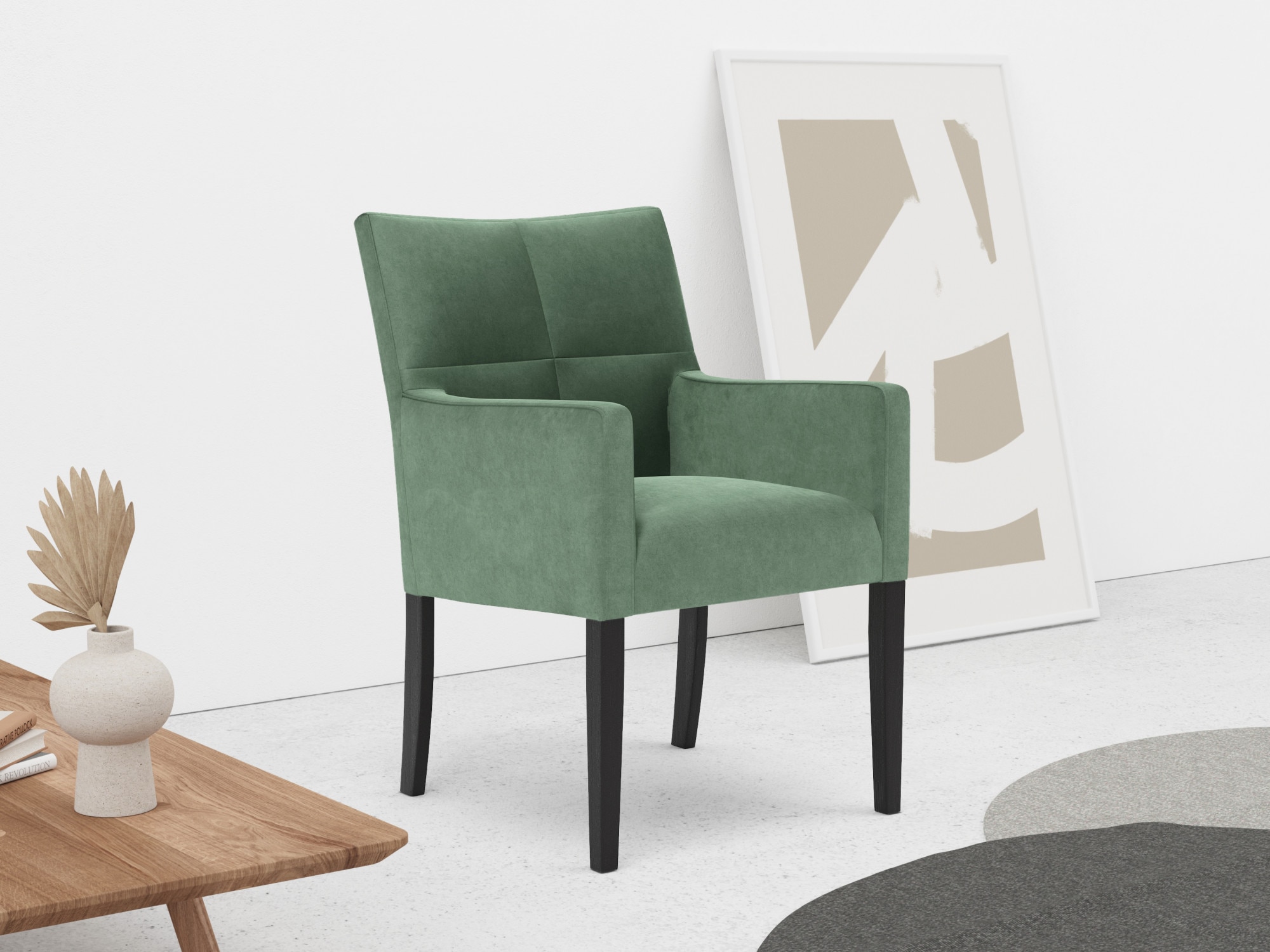 Armlehnstuhl »Elda«, Polyester, 2 Bezugsqualitäten, mehrere Farbvarianten, Sitzhöhe 50 cm