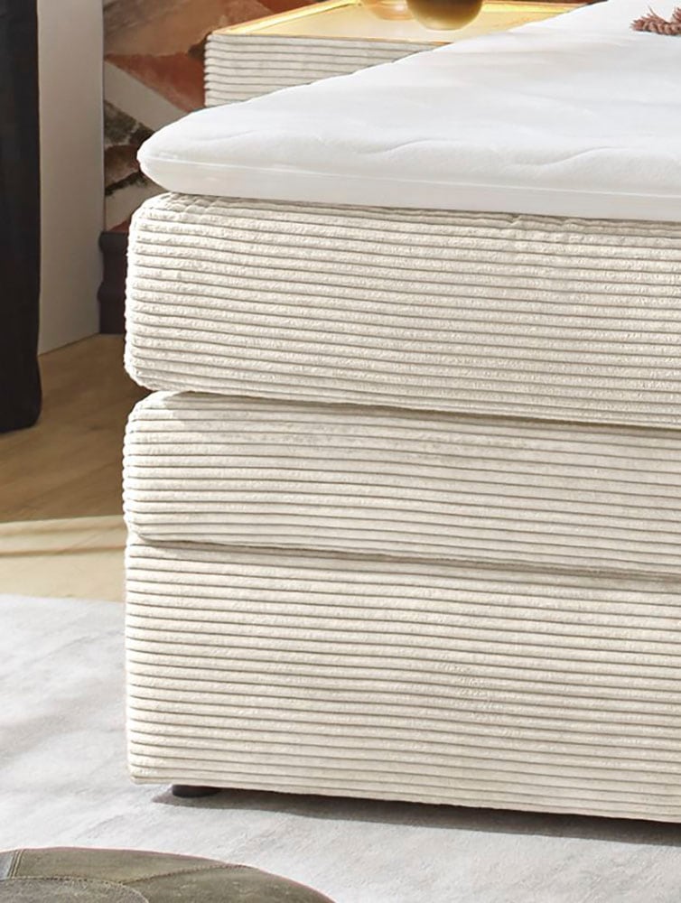 Jockenhöfer Gruppe Boxspringbett »AMY in Cord, erhältlich in den Breiten 120cm & 140cm« mit Bettkasten & Topper