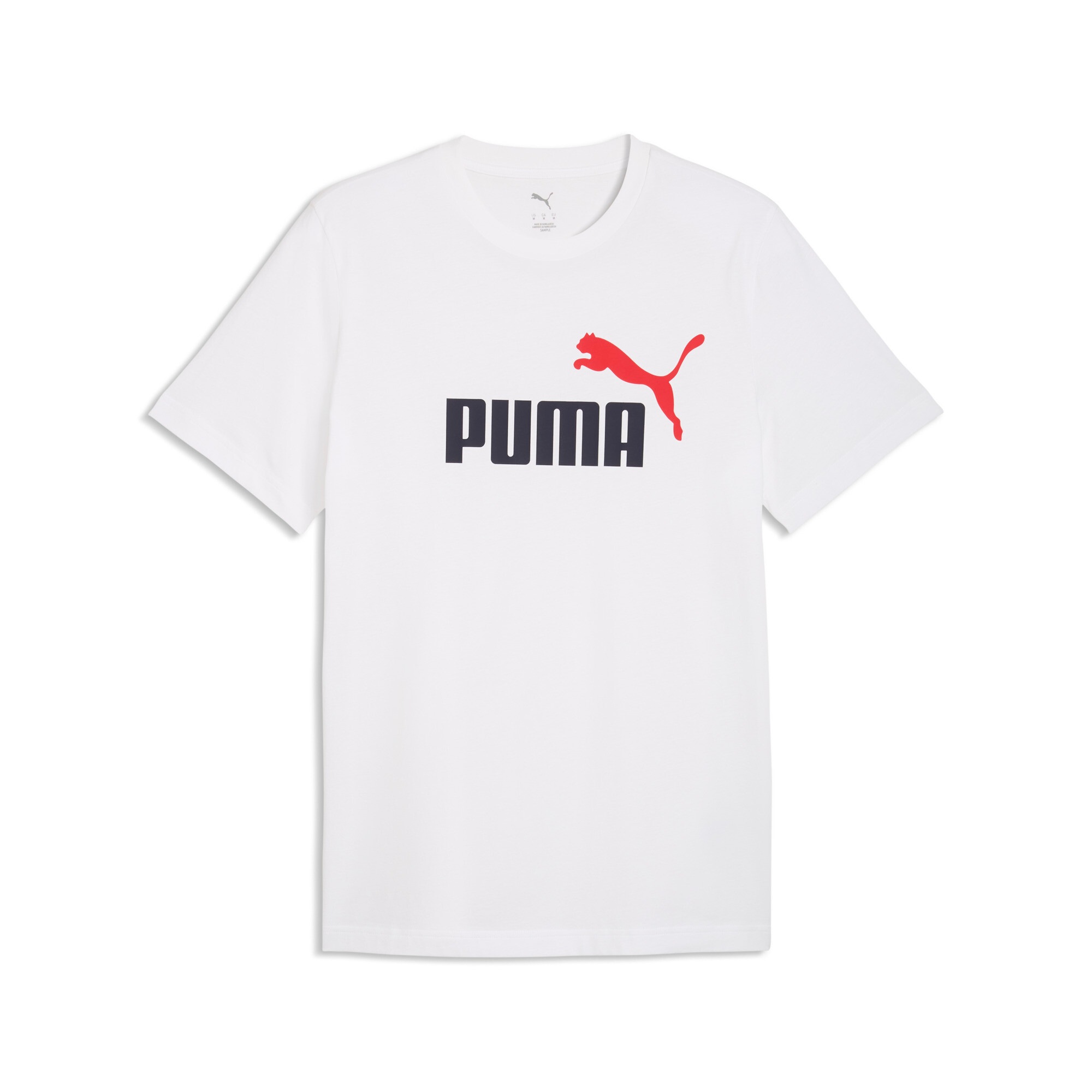 T-Shirt PUMA "GRAPHICS 2 COLOR NO. 1 LOGO TEE", Herren, Gr. S, puma weiß, rot, Jersey, Obermaterial: 100% Baumwolle, unifarben, regular fit normal, Rundhals, Shirts T-Shirt, Regular Fit, Kurzarm, Rundhalsausschnitt 3