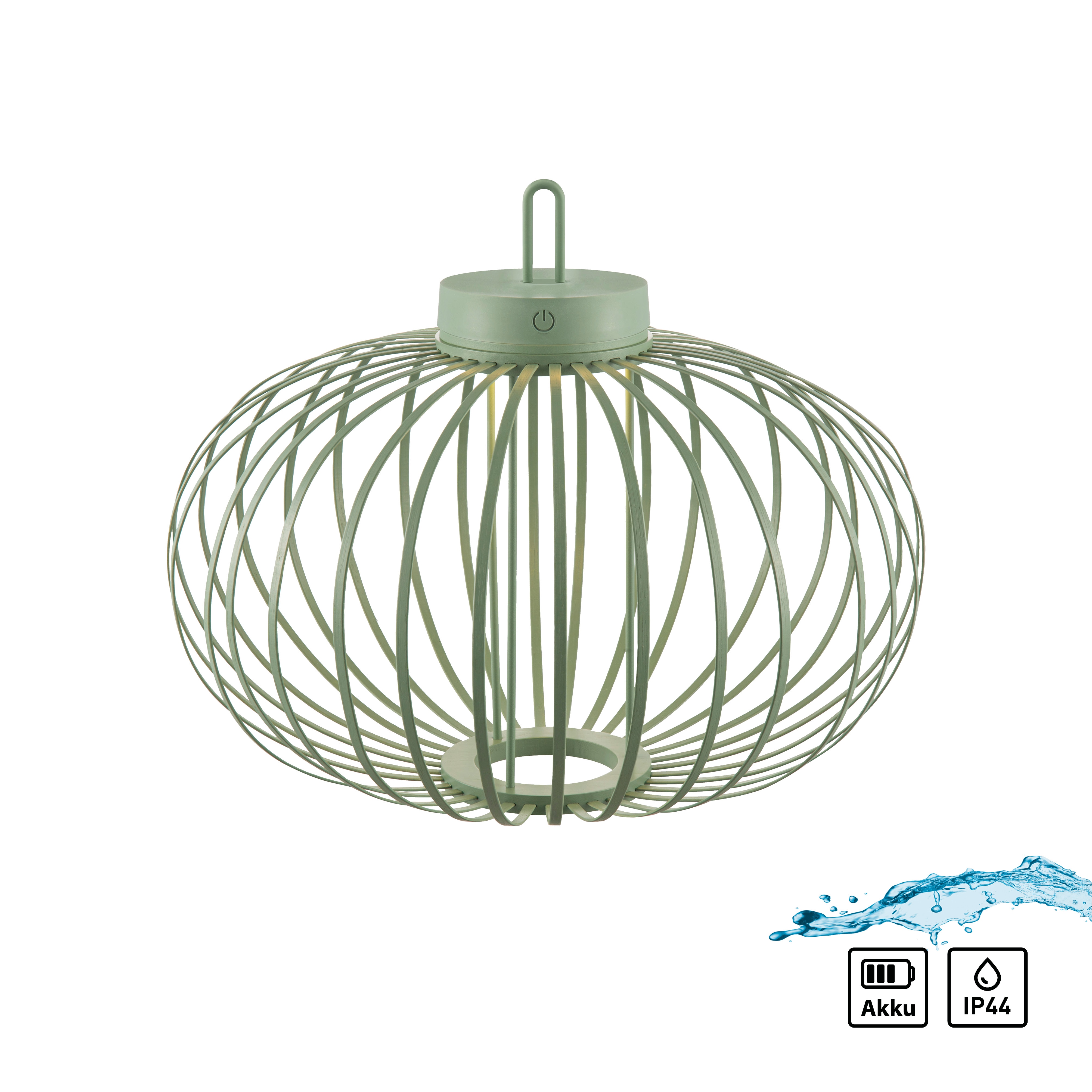 JUST LIGHT Pendelleuchte "AKUBA", 1, Ø 46cm, 1 Stk., grün, Esszimmer, Leuchten, Akkuleuchte