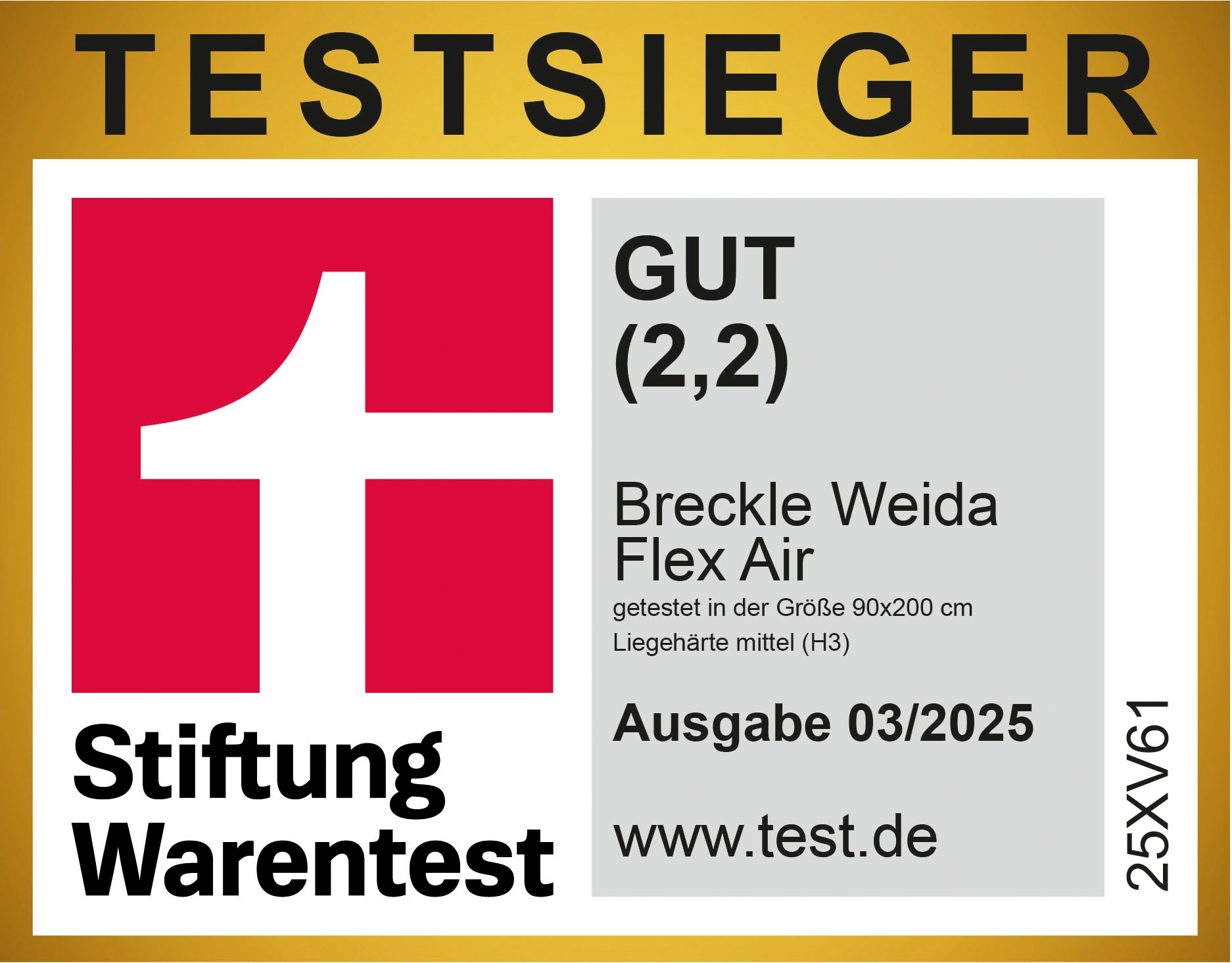 Breckle Taschenfederkernmatratze »Flex Air«, 19 cm hoch, Raumgewicht: 38 kg/m³, (1 St., 1-tlg.)