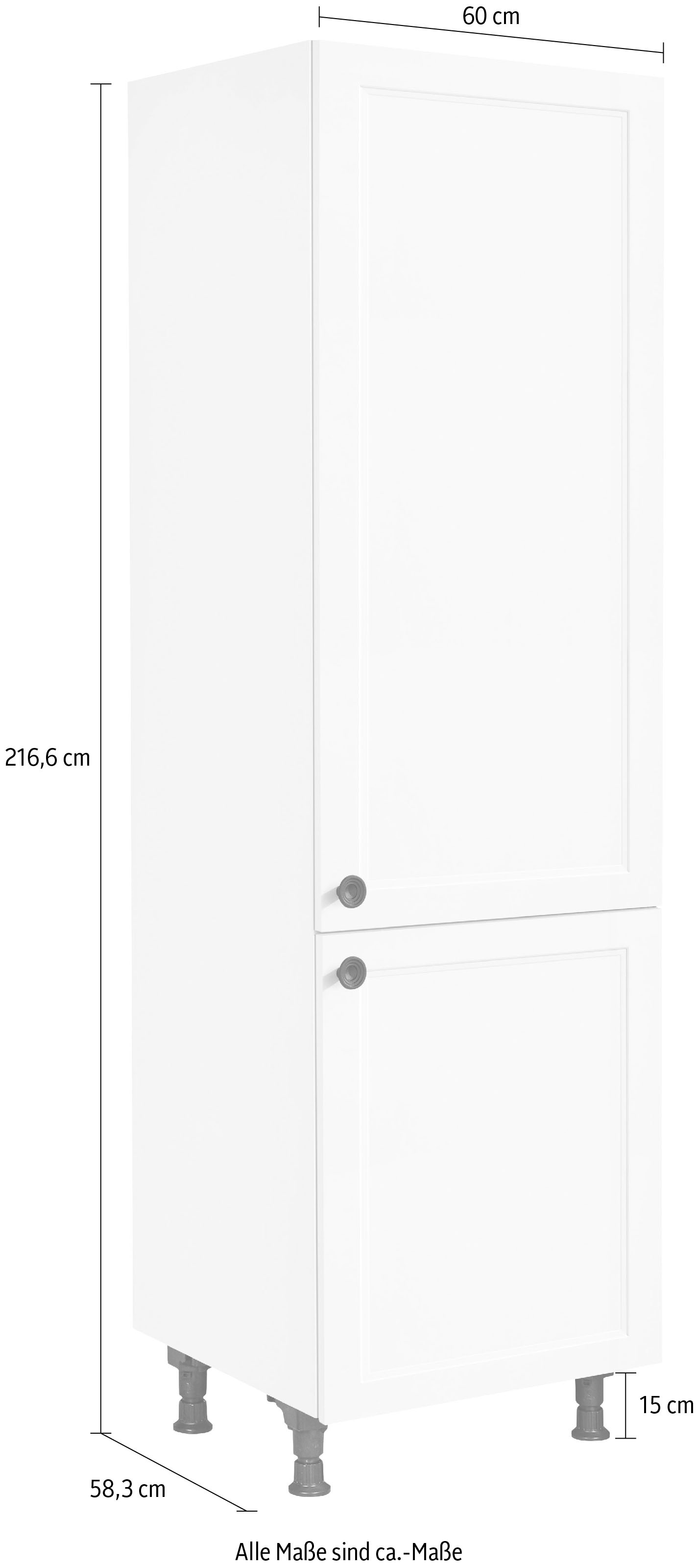 nobilia® Kühlumbauschrank »"Cascada", mit zwei Türen und zusätzlichem Einlegeboden,«, vormontiert, Ausrichtung wählbar, Breite/Höhe: 60/216,6 cm