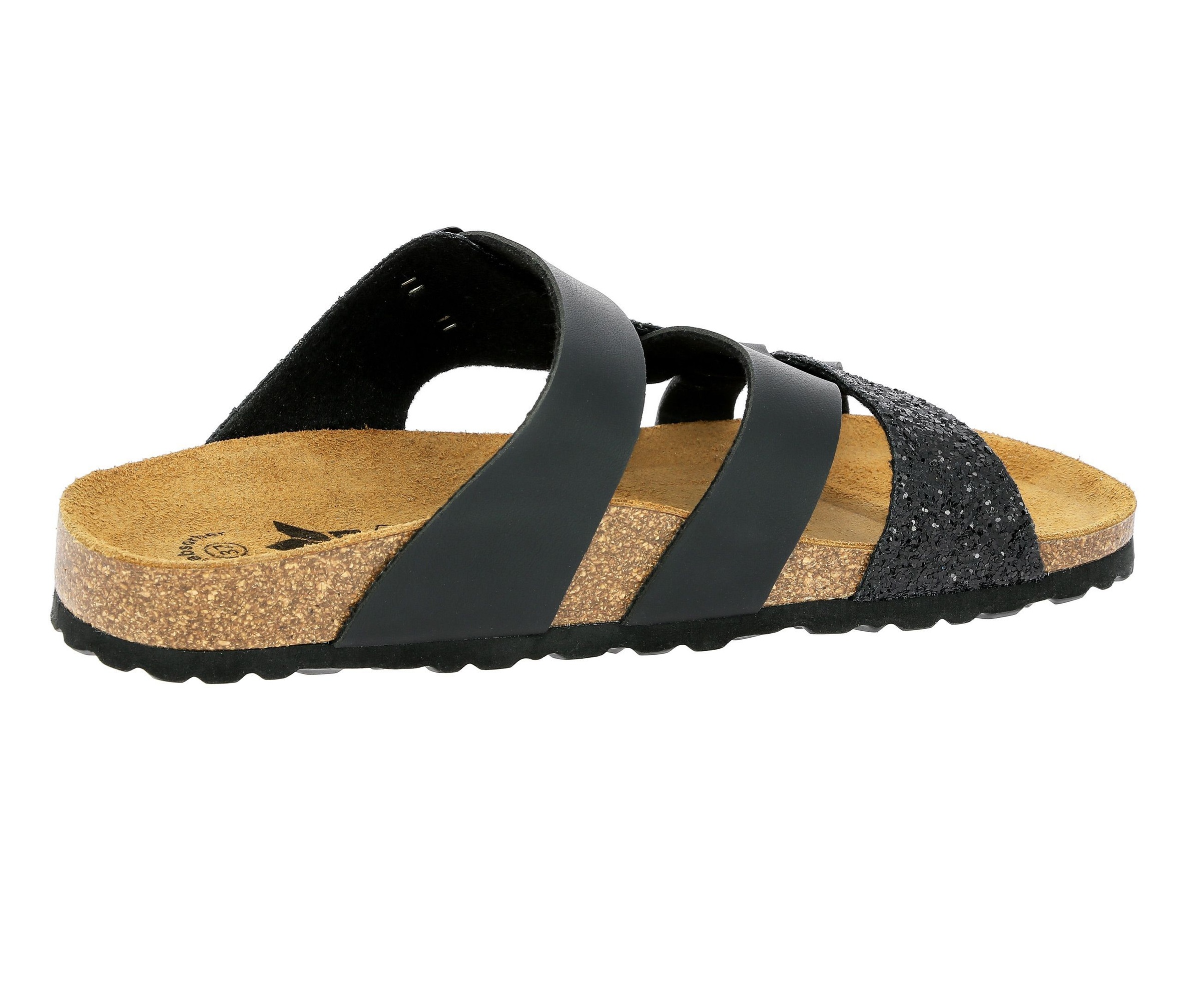 Pantolette LICO "Pantolette Bioline Gleam", Damen, Gr. 39, schwarz, Synthetik, Schuhe Pantolette 3