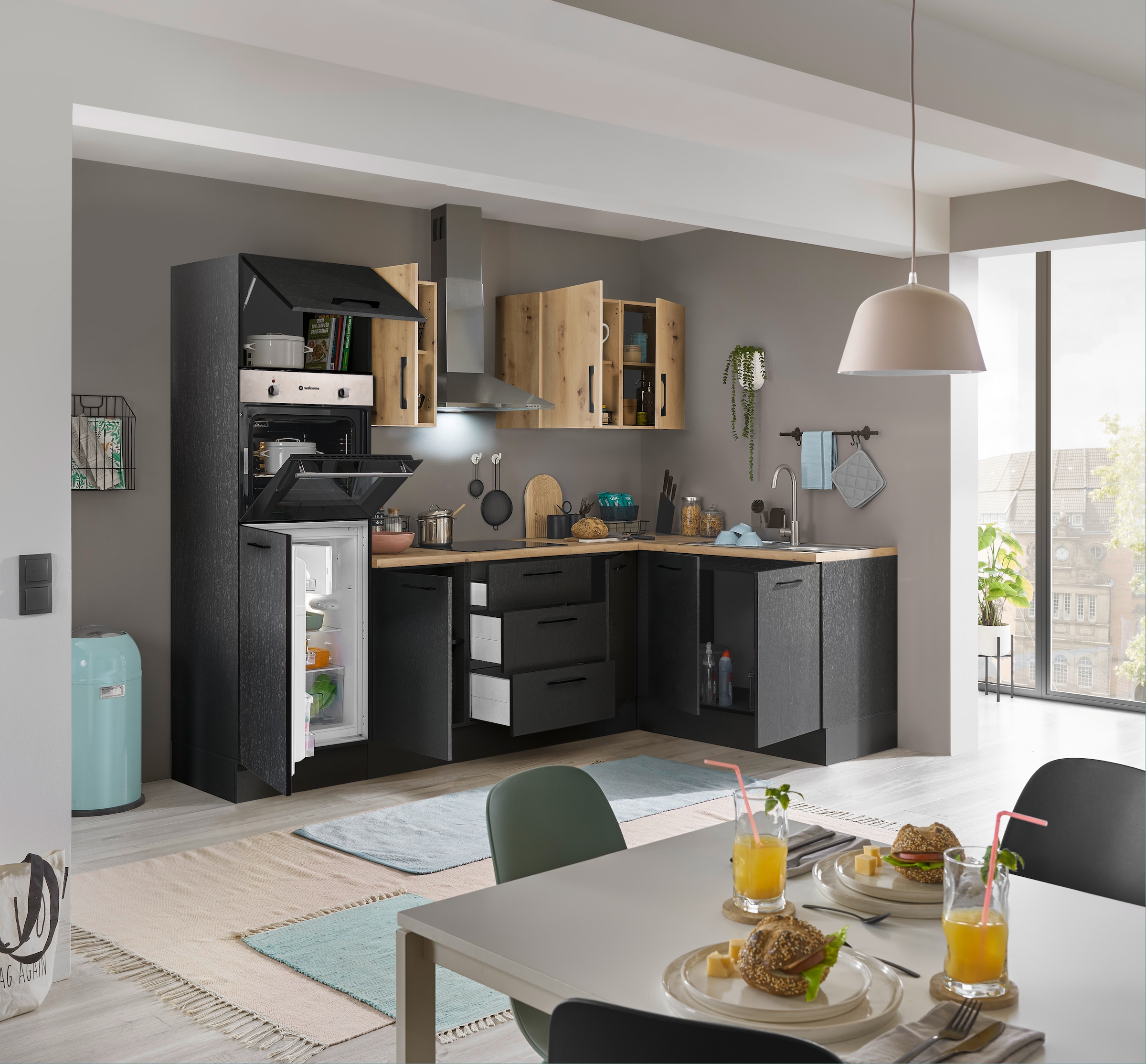 BASIC by Balculina Winkelküche »Turin«, Stellbreite 270x175 cm, wahlweise mit E-Geräten