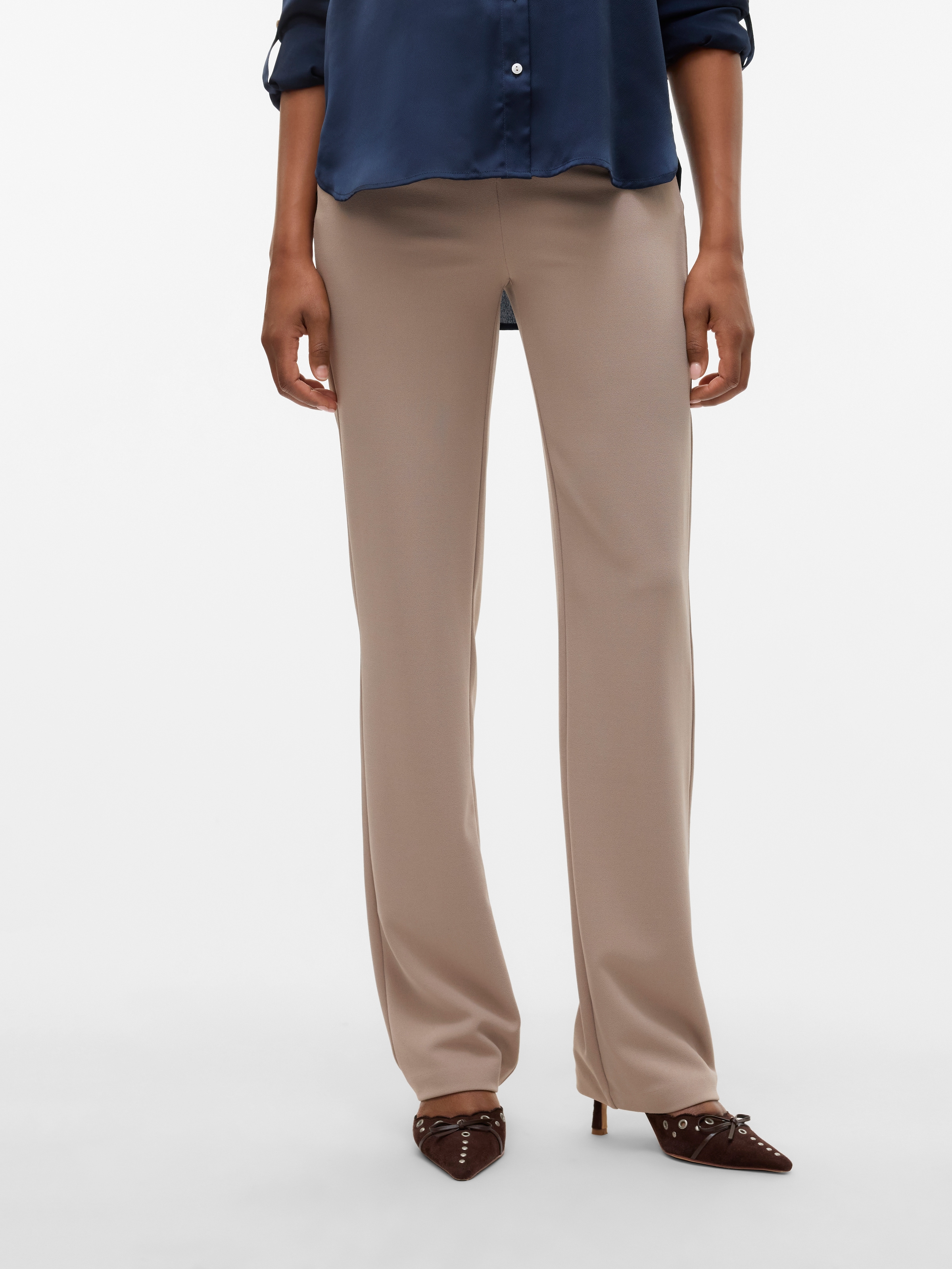 Vero Moda Anzughose "VMZAMIRA MW SLIM STRAIGHT PANT NOOS" Materialmix