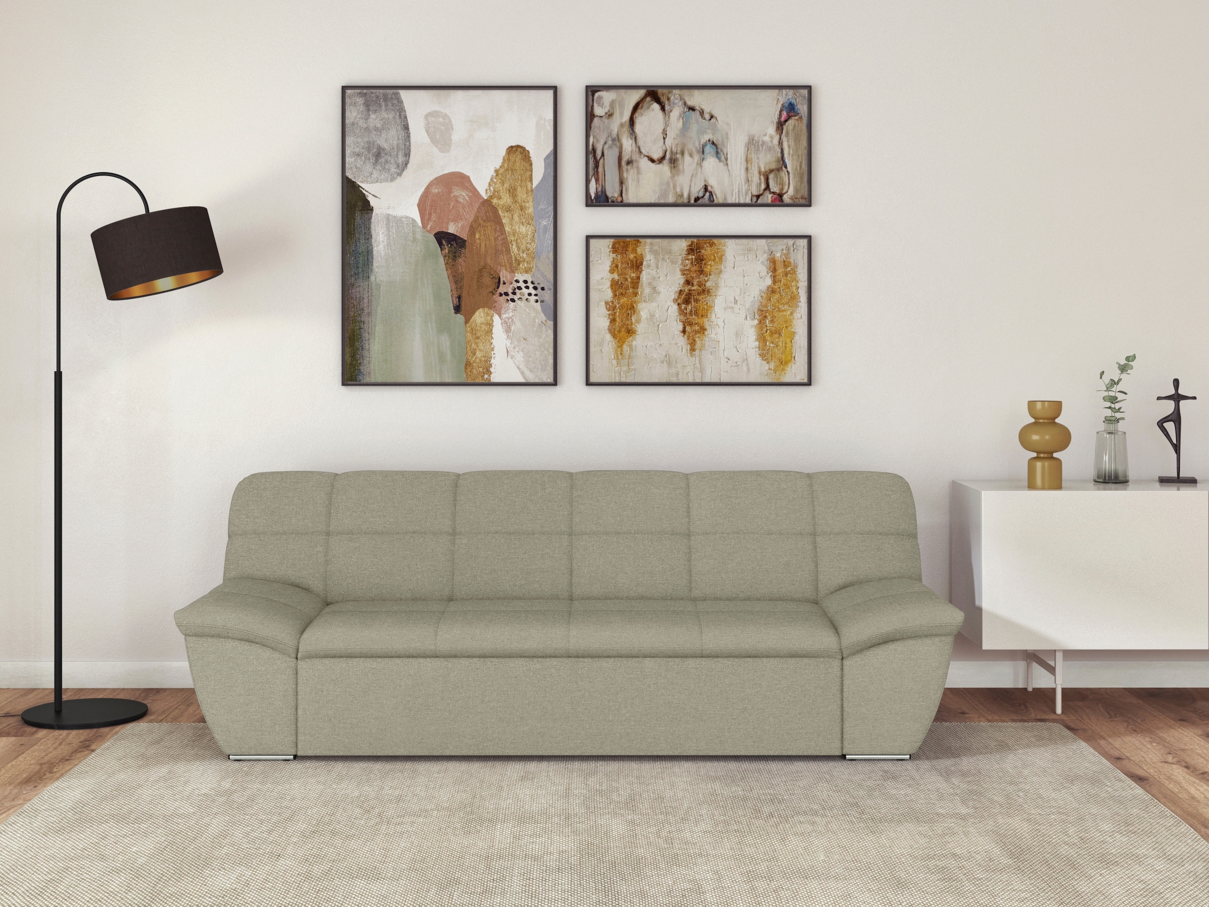 DOMO collection 1100000002199 "SPLASH Breite 232 cm, moderne Sitz- und Rückensteppung, komfortabel" flache Armlehnen zum Entspannen