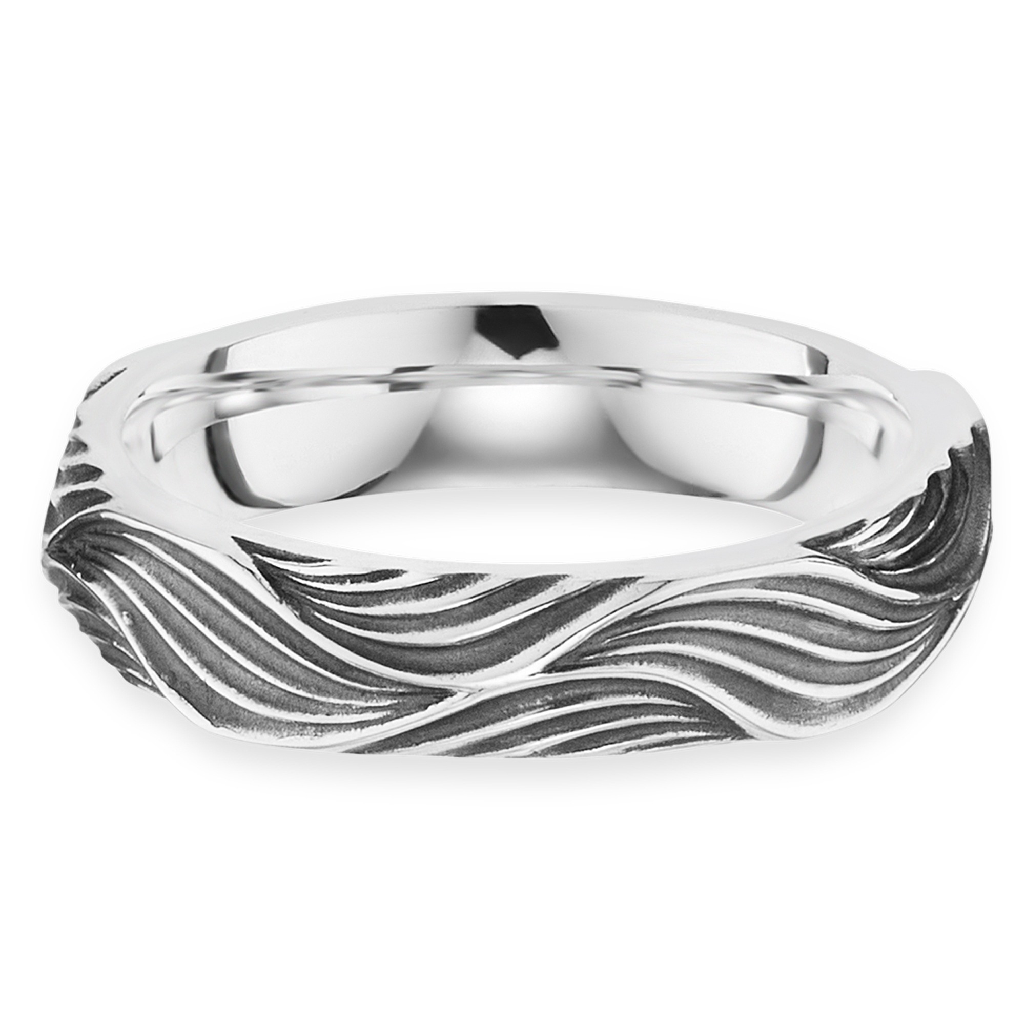 CAÏ Fingerring »925/- Sterling Silber rhodiniert Wellen« | BAUR