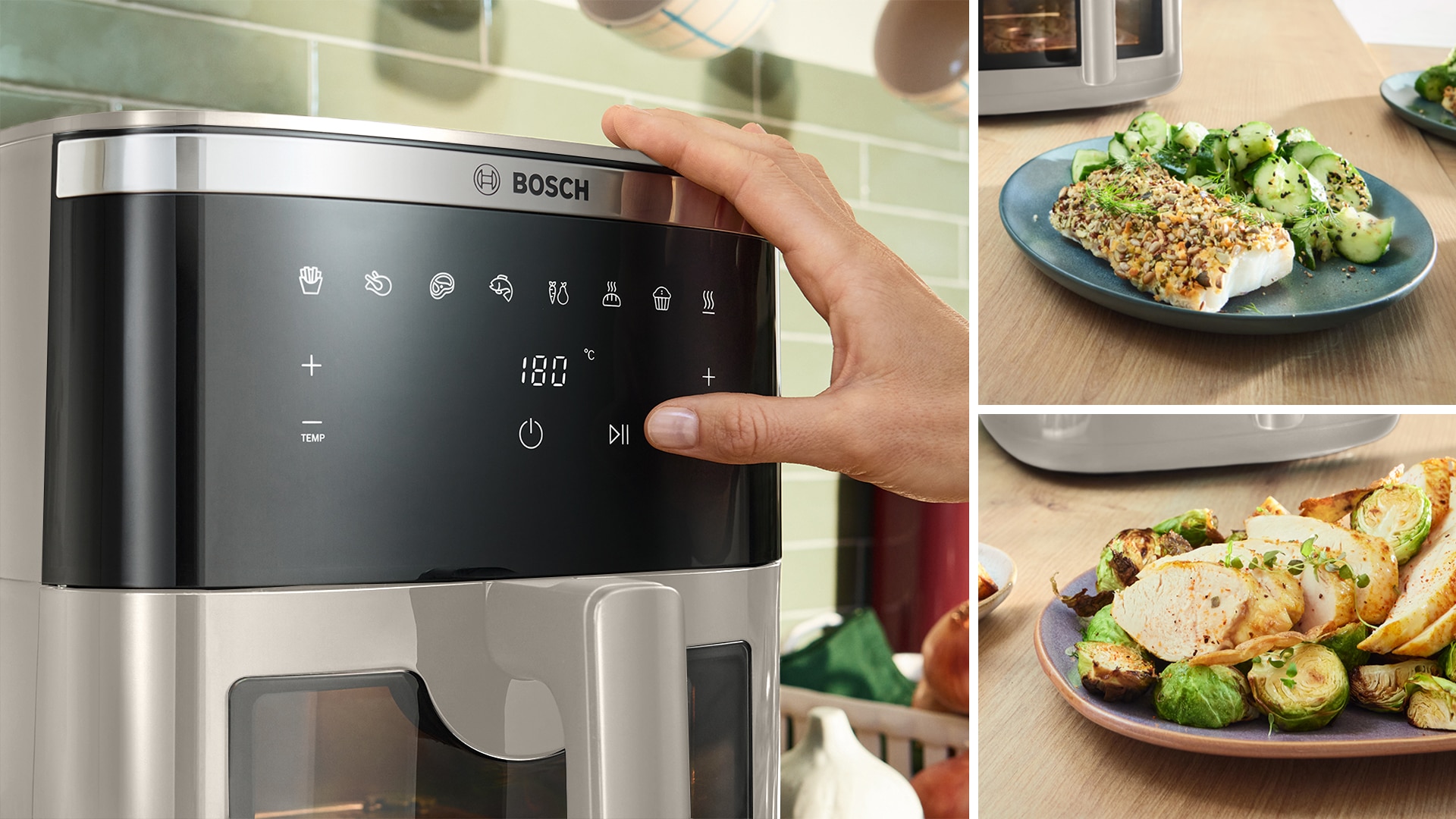 BOSCH Heißluftfritteuse »Air Fryer Serie 6, MAF671B0, 7,2l, Sichtfenster, 7 Programme, schwarz« 1800 W Innenlicht, Schüttelalarm, Korb spülm.geeignet