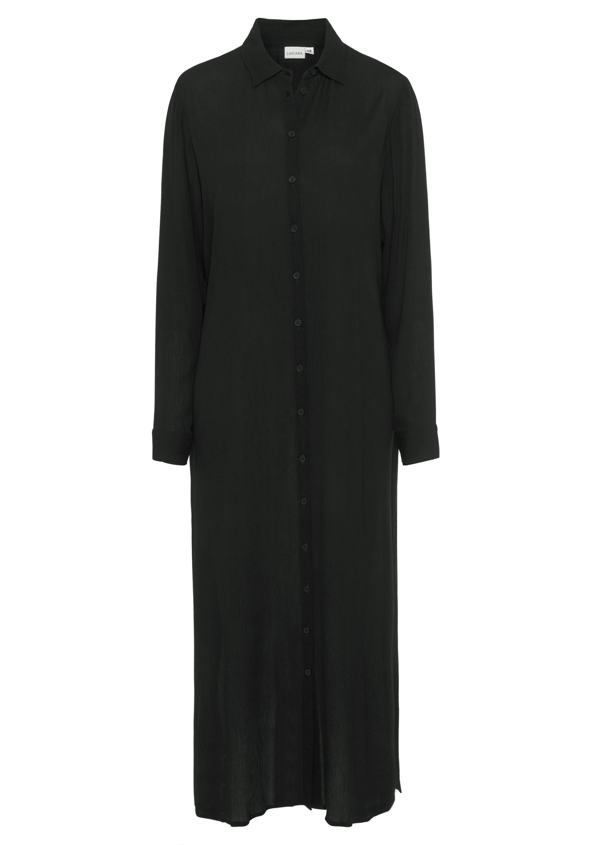 Thumbnail - LASCANA Hemdblusenkleid "Cover-Up", Cover-Up, gekreppte Viskose, Maxikleid mit Schlitz, Knopfleiste vorne