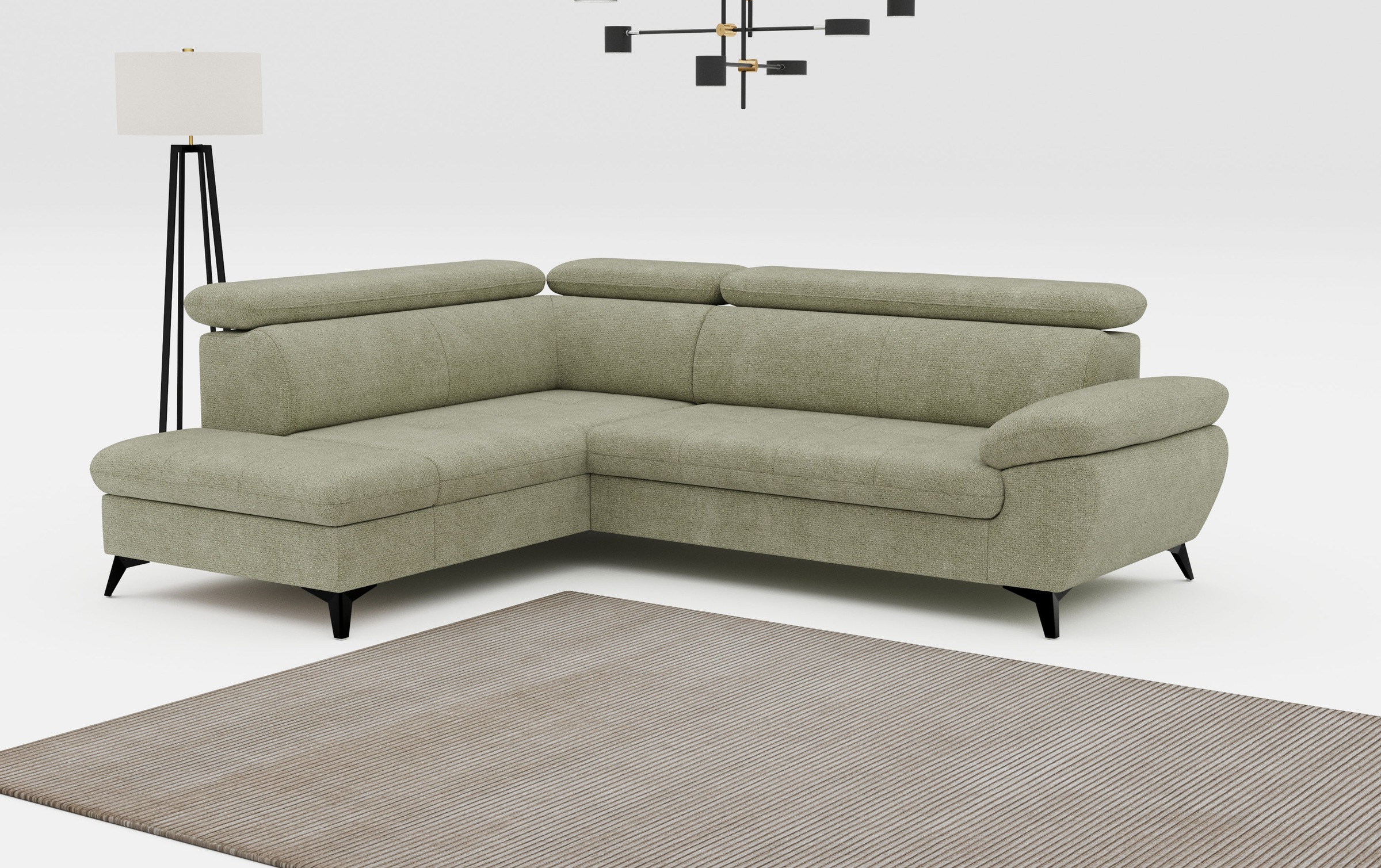COTTA Ecksofa "Hudson L-Form, B: 256 cm" mit Kopfteilverstellung, optional günstig online kaufen
