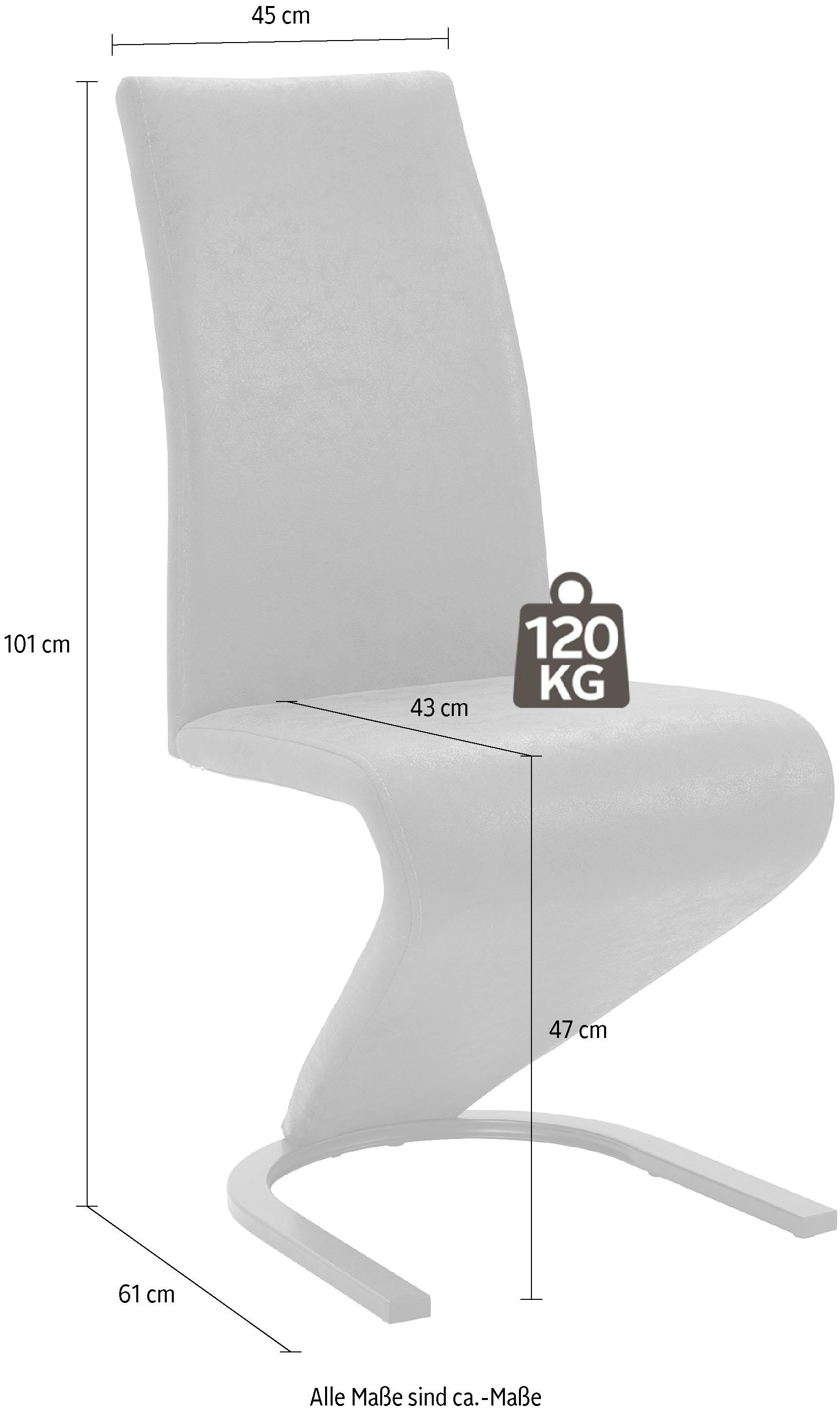 Thumbnail - Home affaire Esszimmerstuhl "Ziri Schwingstuhl" (Set) 2 Stk.Bezug aus strapazierfähiger Microfaser, schwarzes Metallgest...