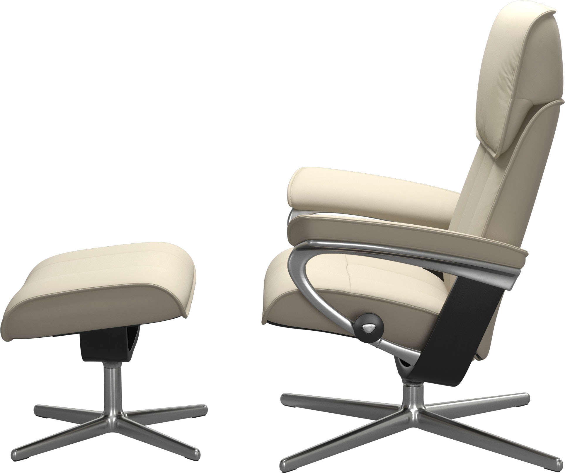 Stressless® Relaxsessel »Admiral«, (Set, Relaxsessel inkl. Hocker), mit Cross Base, Größe M & L, Holzakzent Schwarz