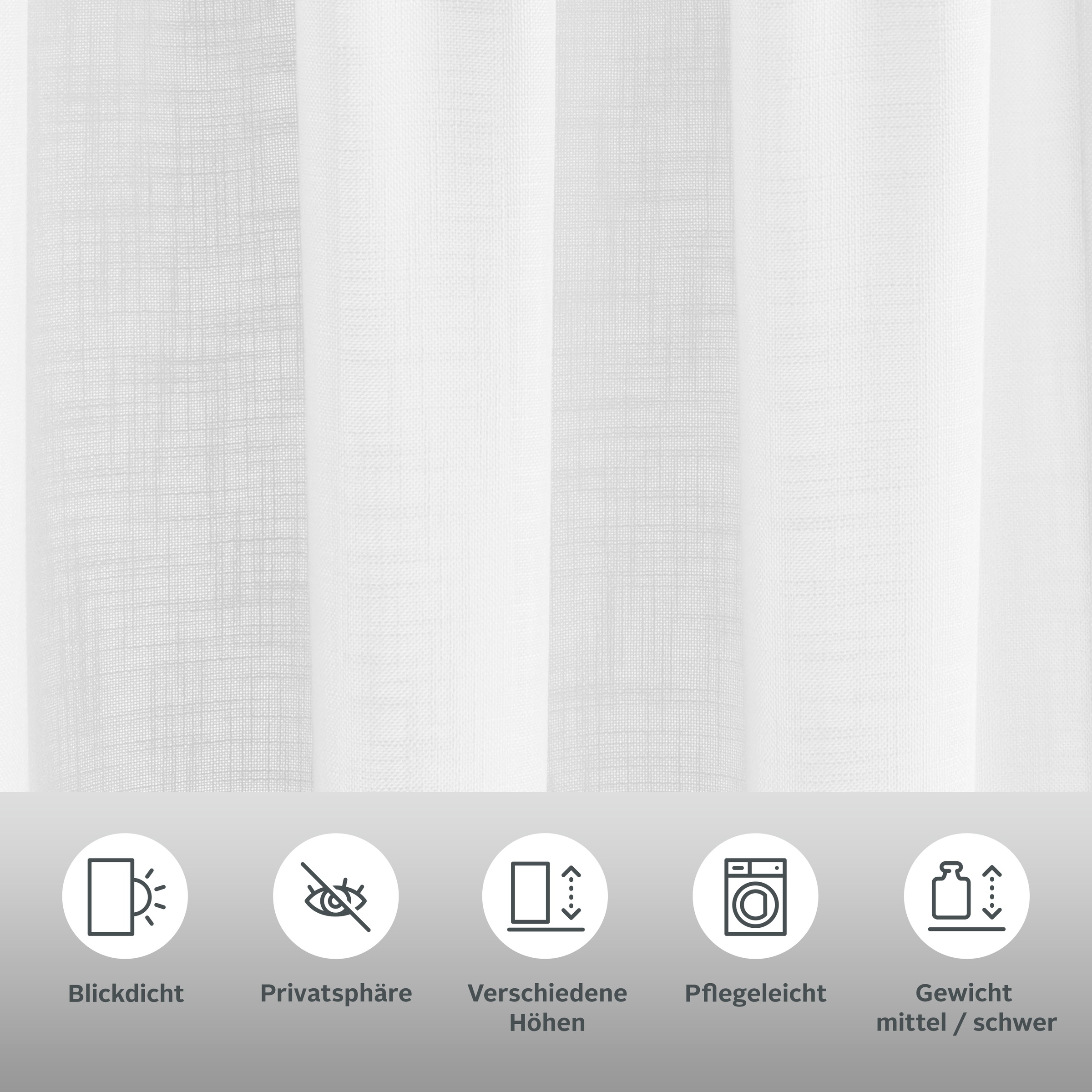 my home Gardine "Nora" Kräuselband 1 Stk. tlg. Blickdicht, Leinenlook, Poly günstig online kaufen