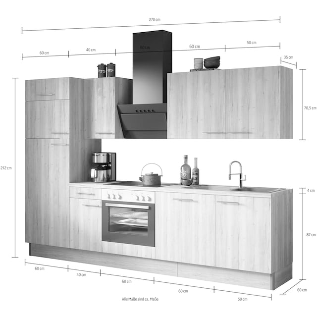 OPTIFIT Küche »Klara«, Breite 270 cm, wahlweise mit E-Geräten kaufen | BAUR