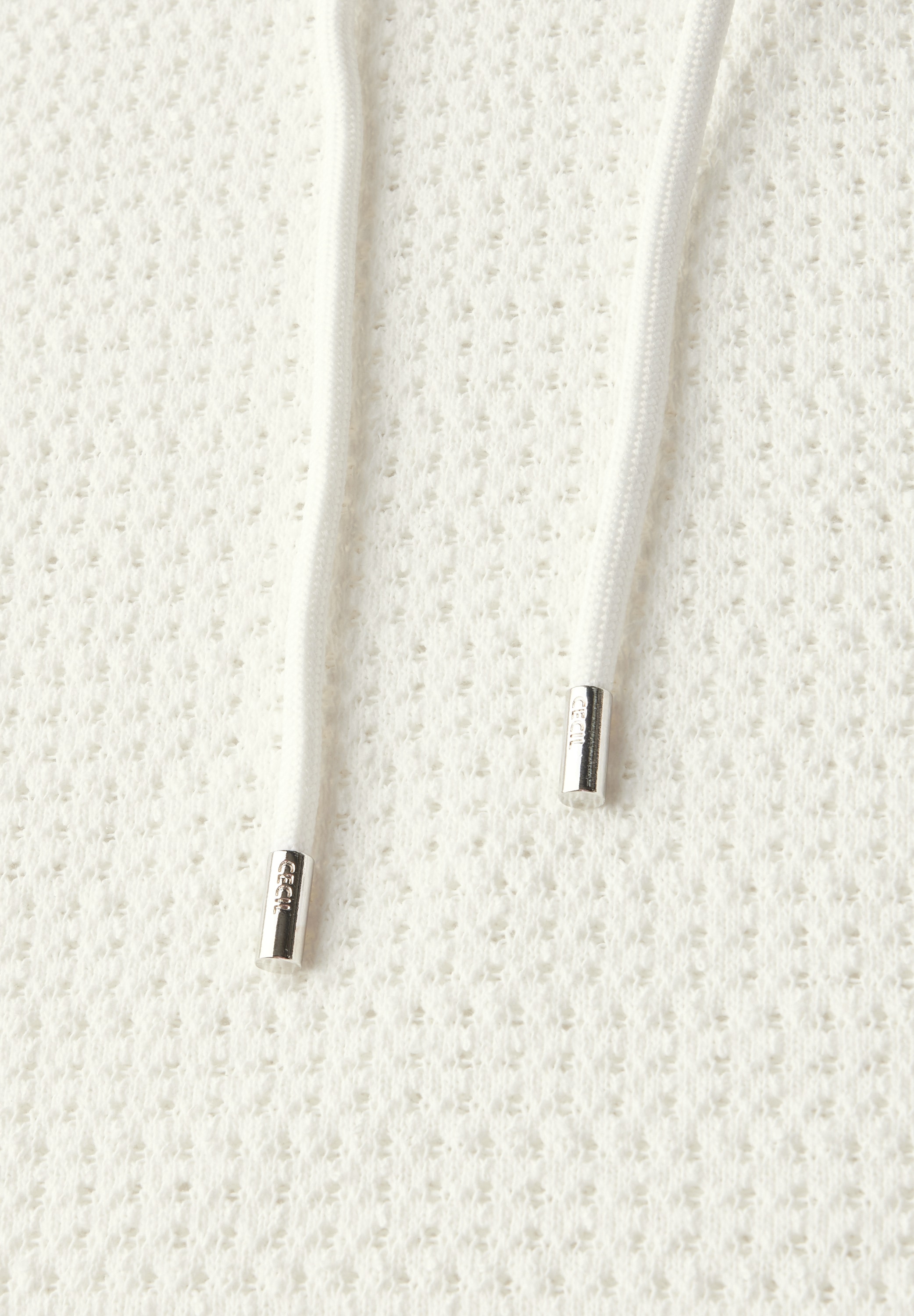 Cecil Kurzarmpullover, mit Kapuze und in Strick-Optik