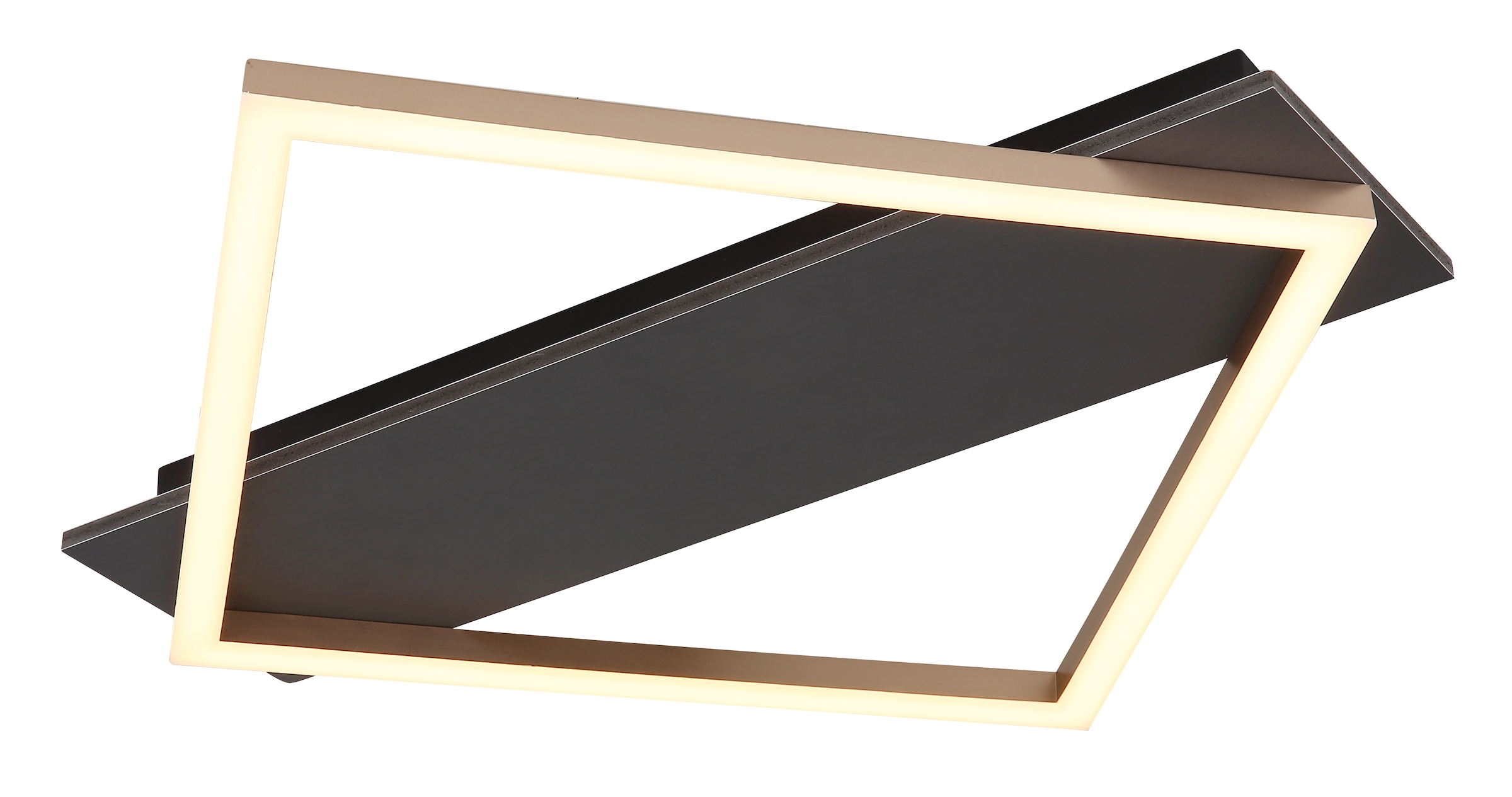 GLOBO LIGHTING LED Deckenleuchte »BEATRIX I«, Leuchtmittel LED-Modul | LED fest integriert, Deckenlampe/grau/champagnerfarben/3000K/Quadrat