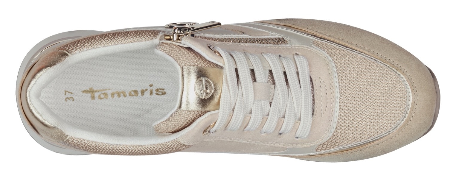 Tamaris Keilsneaker, Freizeitschuh, Halbschuh, Schnürschuh mit Kontrastbesätzen