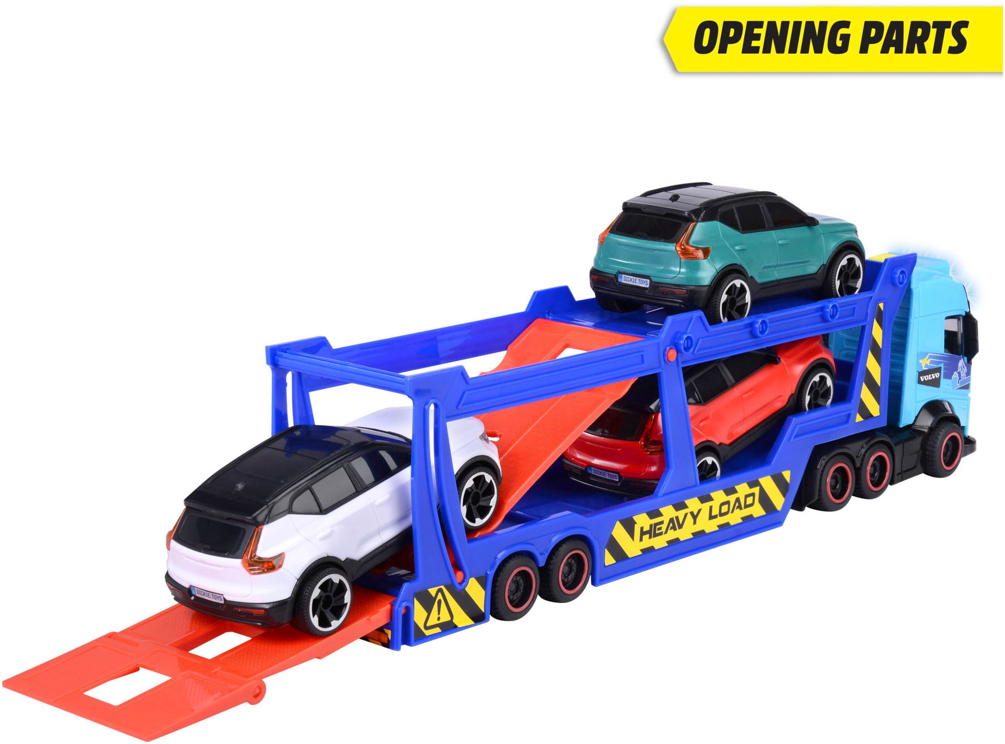Dickie Toys Spielzeug-LKW »Volvo Auto-Transporter FH 16«, mit Licht und Sound; inkl. 3 Volvo Fahrzeugen
