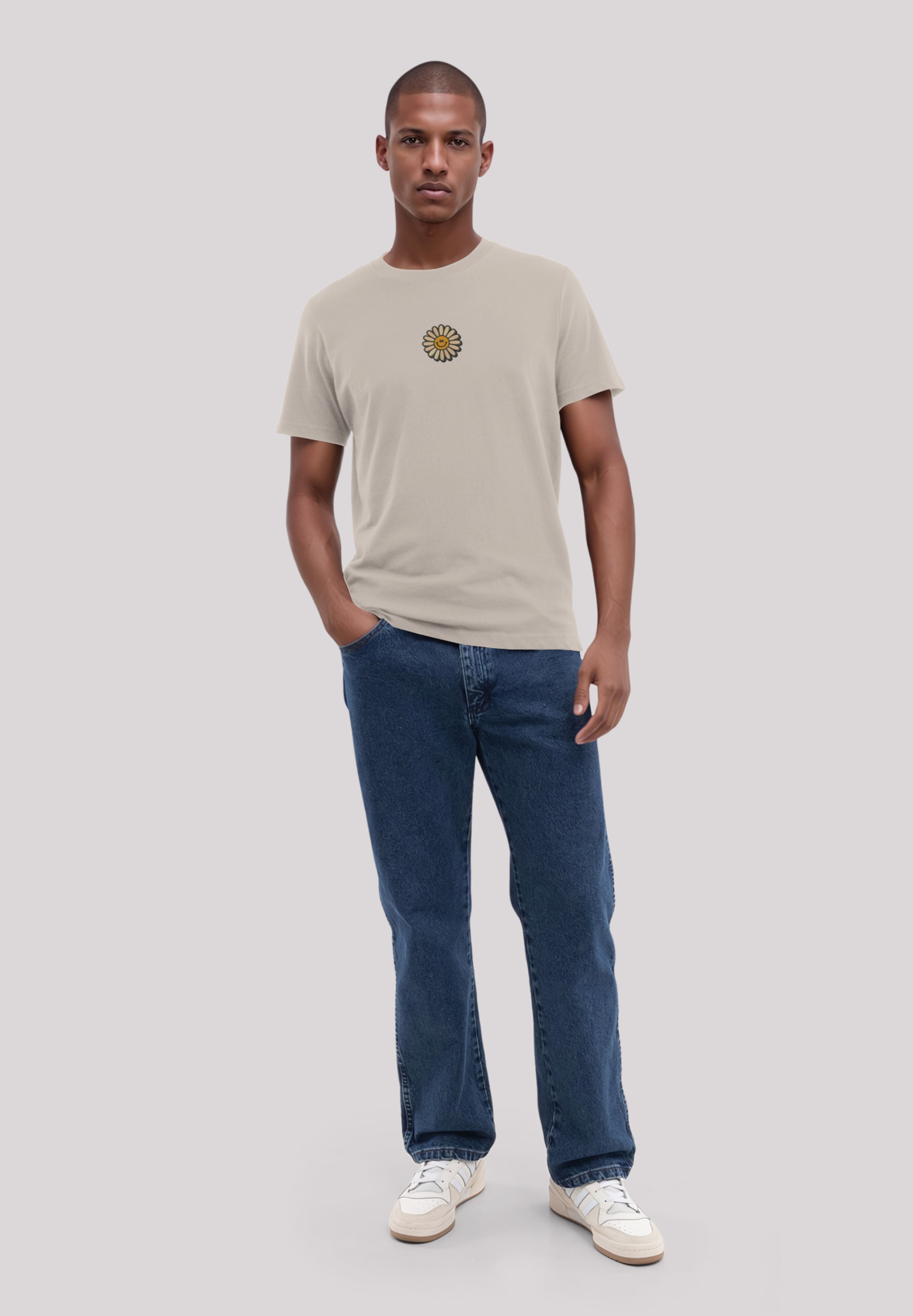 F4NT4STIC T-Shirt »Happy Flower Bestickt«, Premium Qualität