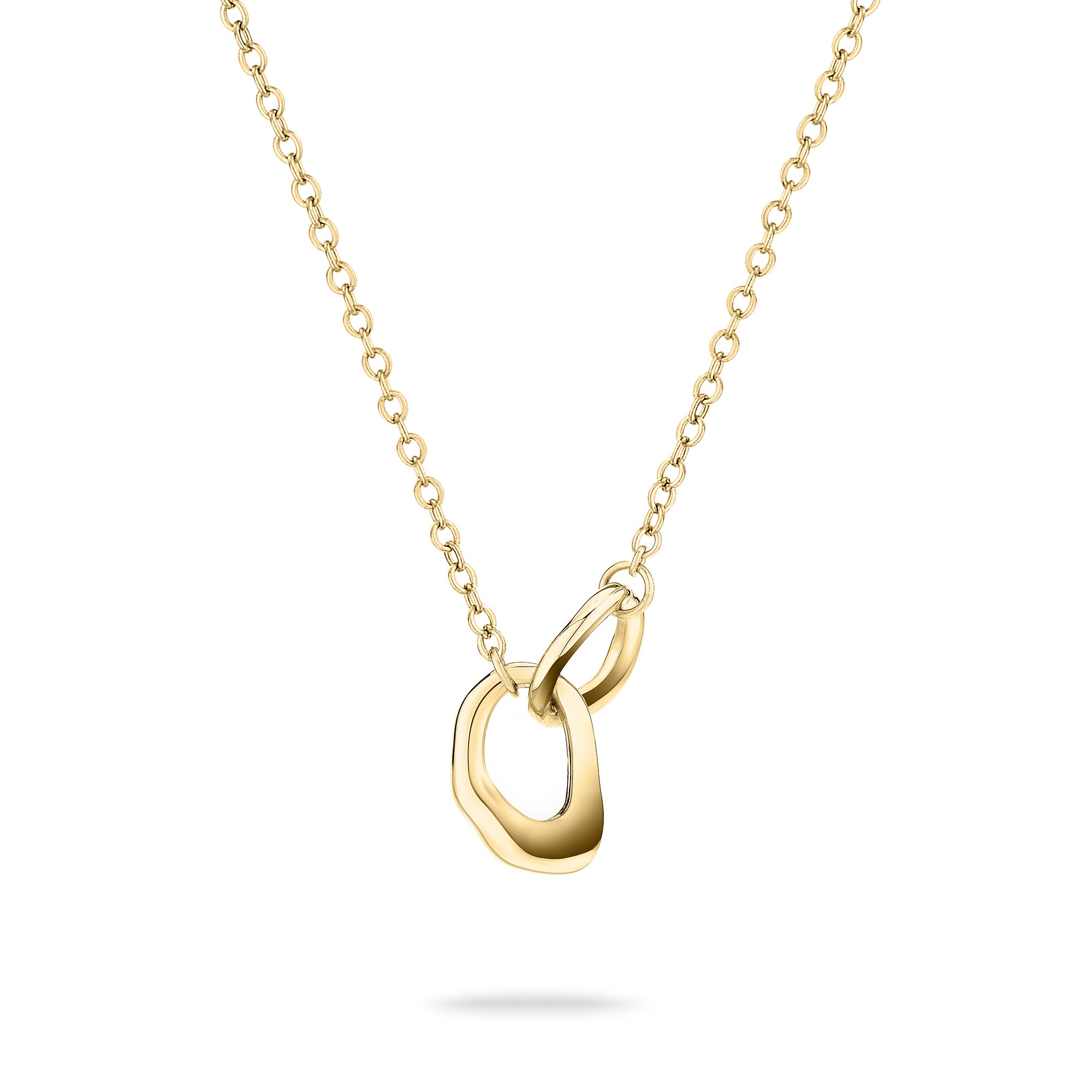 Kette mit Anhänger TAMARIS "Schmuck Geschenk Edelstahl Halskette Organic Shapes", gold (gelbgoldfarben), Halsketten, Damen, Edelstahl, L: 45 B: 3mm, B:3mm
