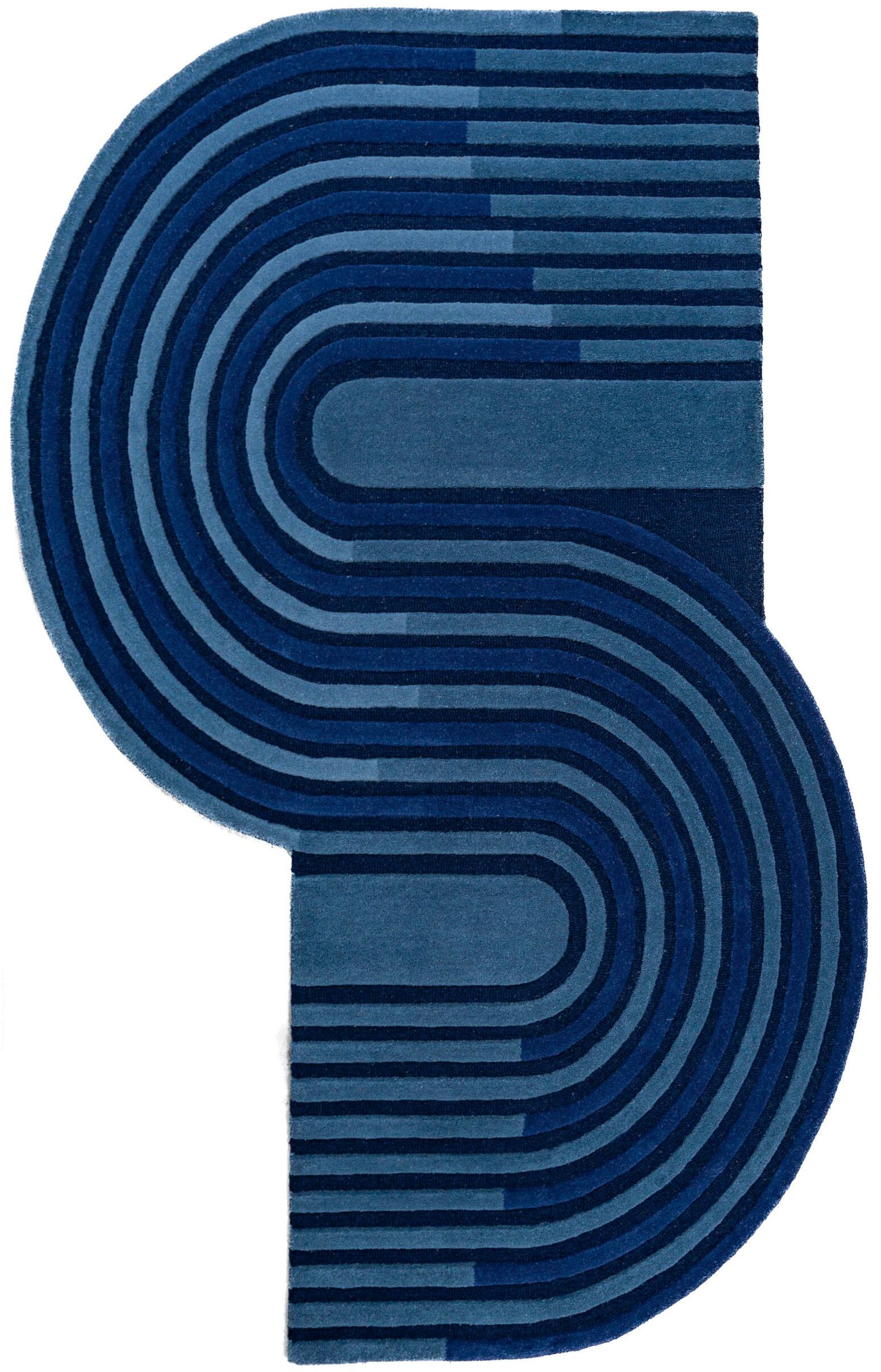 FLAIR RUGS Wollteppich "Conway Retro" rechteckig 12 mm Höhe Hoch-Tief-Struk günstig online kaufen