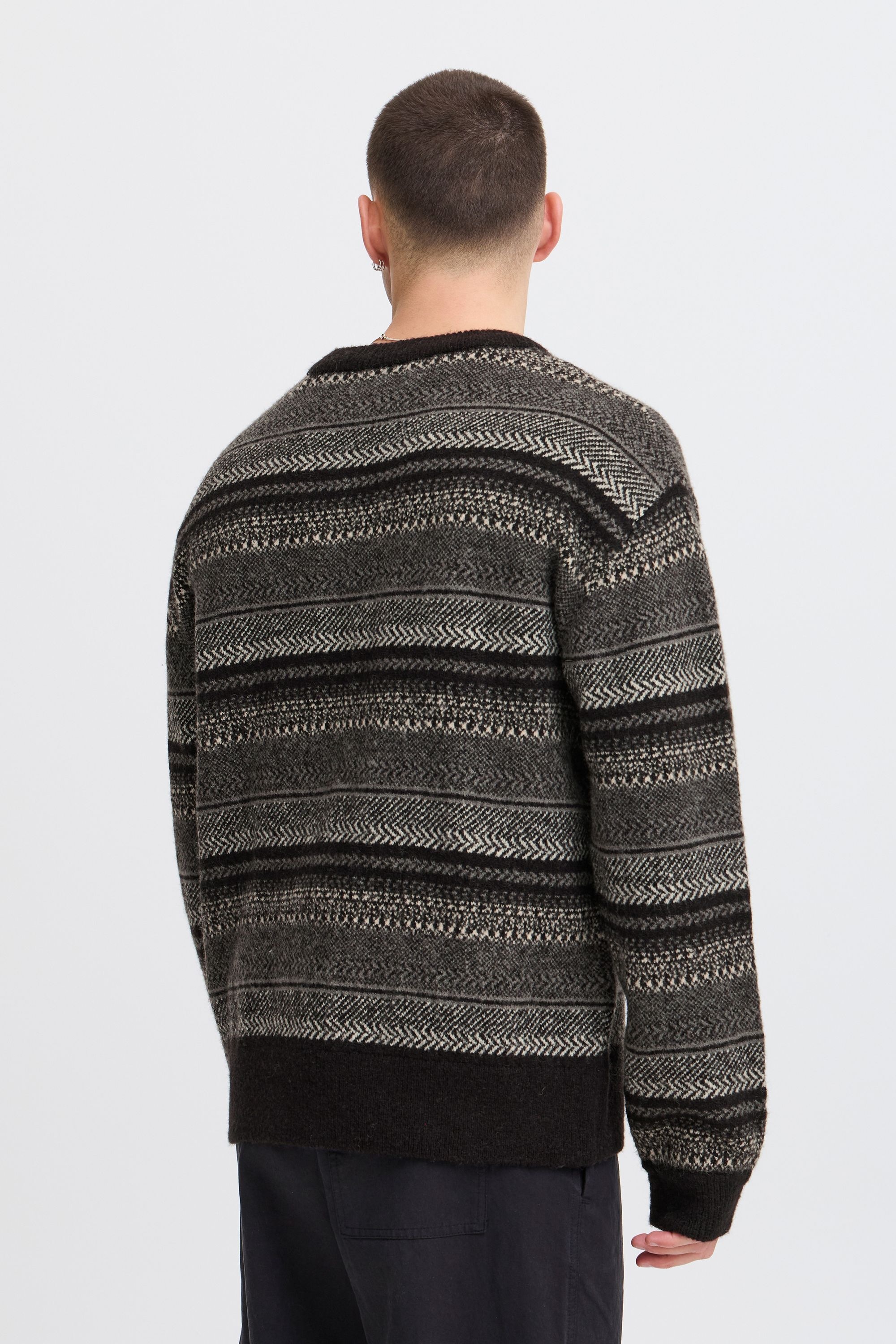!solid Strickfleece-Pullover SOLID "Strickpullover SDMaxwell", Herren, Gr. XL, schwarz (true schwarz), Obermaterial: 58% Polyacryl PAN. 26% Wolle WO. 13% Polyamid PA. 3% Elasthan EL., Pullover 3