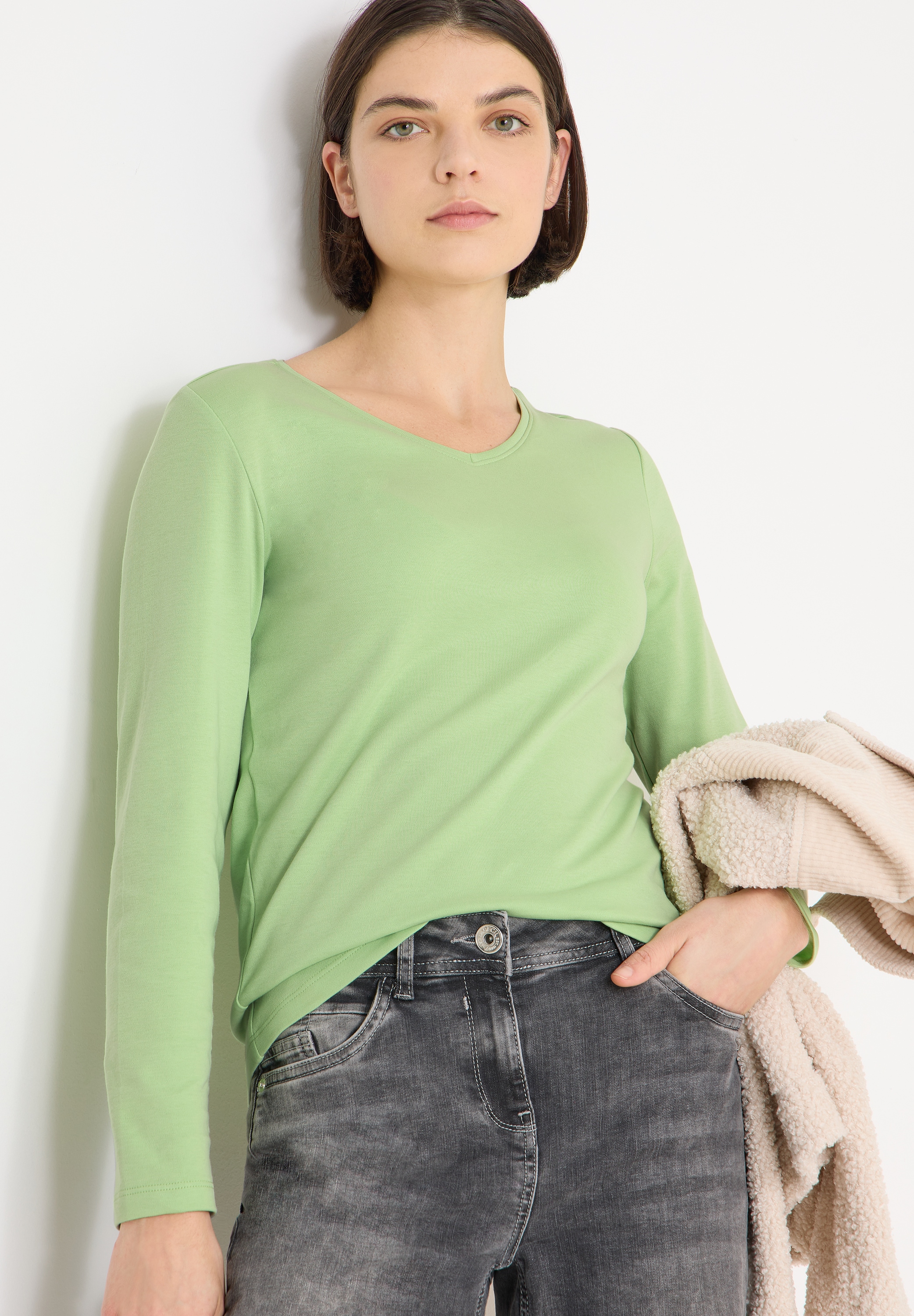 Cecil Langarmshirt aus reiner Baumwolle