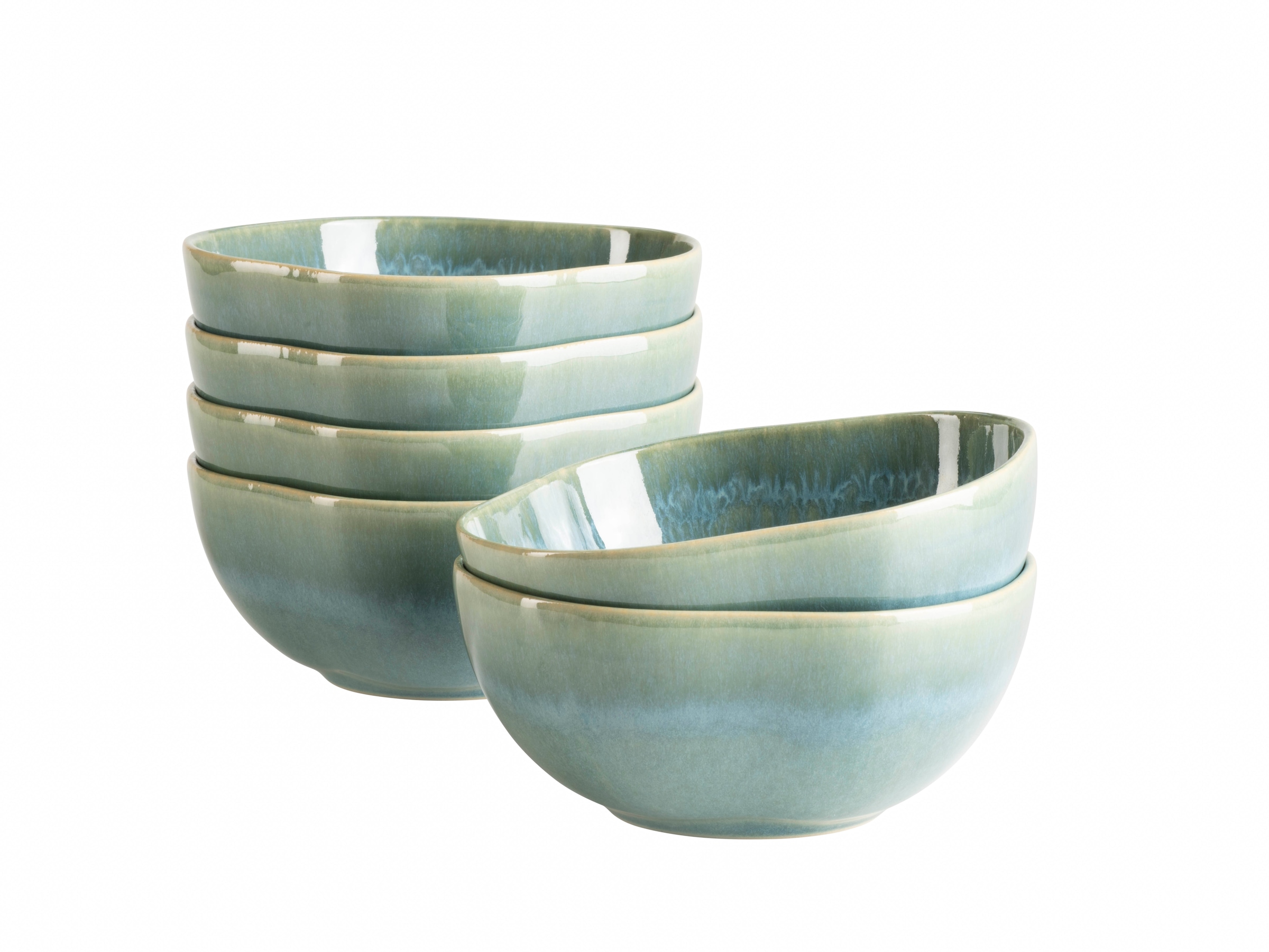 Mäser Grün Schüssel "Cordelia Schüssel Set Aus Steinzeug Ø 16 Cm" 6 Stk. Aus Steinzeug von Baur