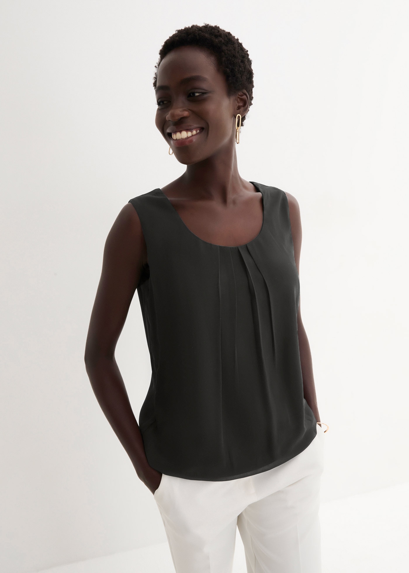 bonprix Blusentop lockerer Schnitt, für Frühjahrsmode und Sommermode, aus Polyester