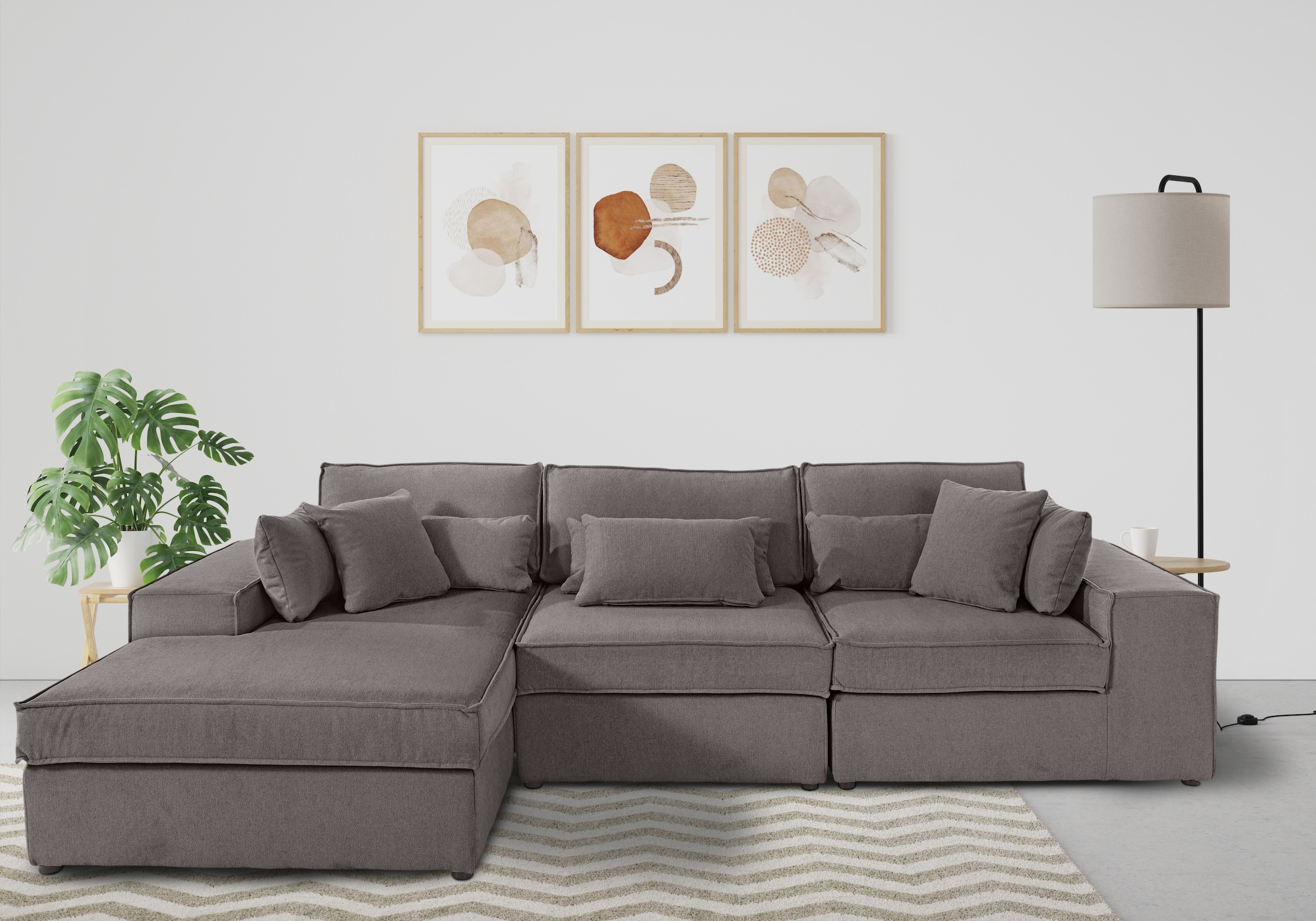 OTTO home Ecksofa "Florid L-Form" 3 Teile, bestehend aus Modulen, viele Bez günstig online kaufen