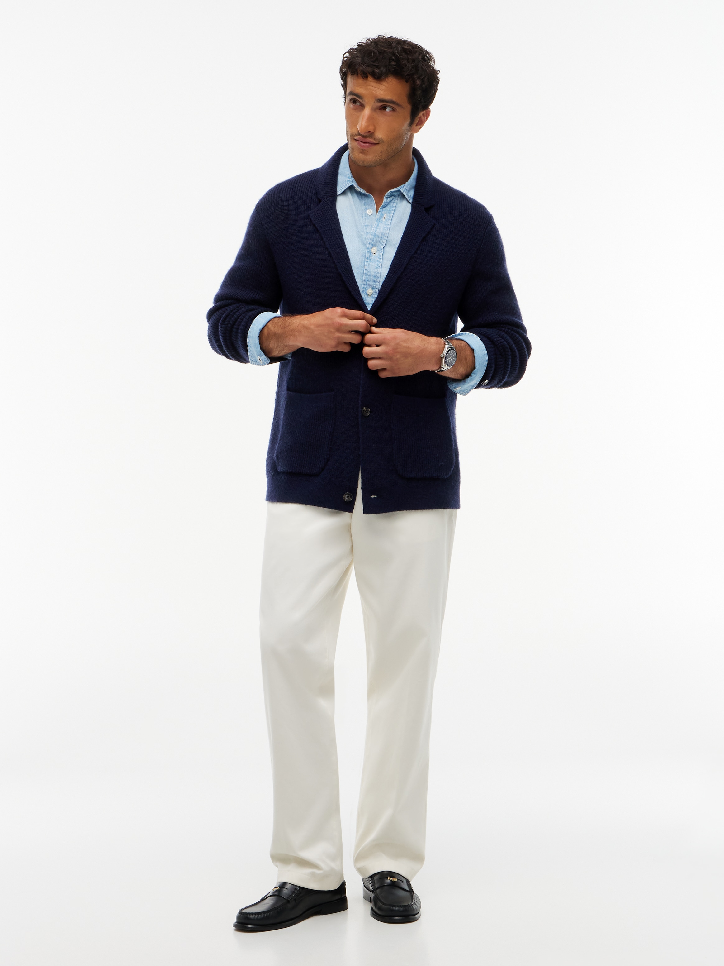 Tommy Hilfiger Cardigan »NY KNITTED CARDIGAN« im Sakko-Optik, normale Passform