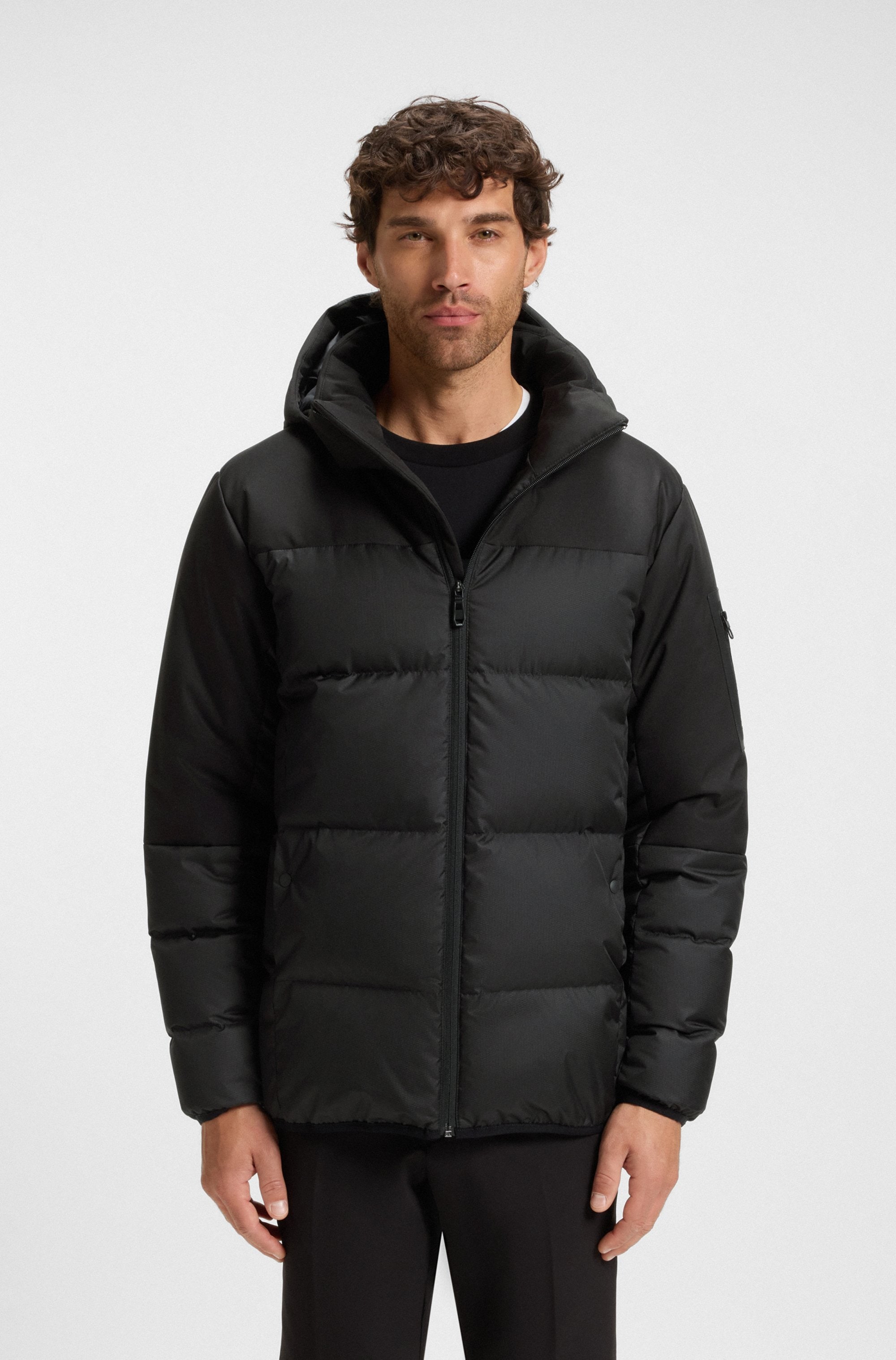 BOSS GREEN Daunenjacke mit Kapuze abnehmbare Kapuze, Regular Fit, warm watt günstig online kaufen