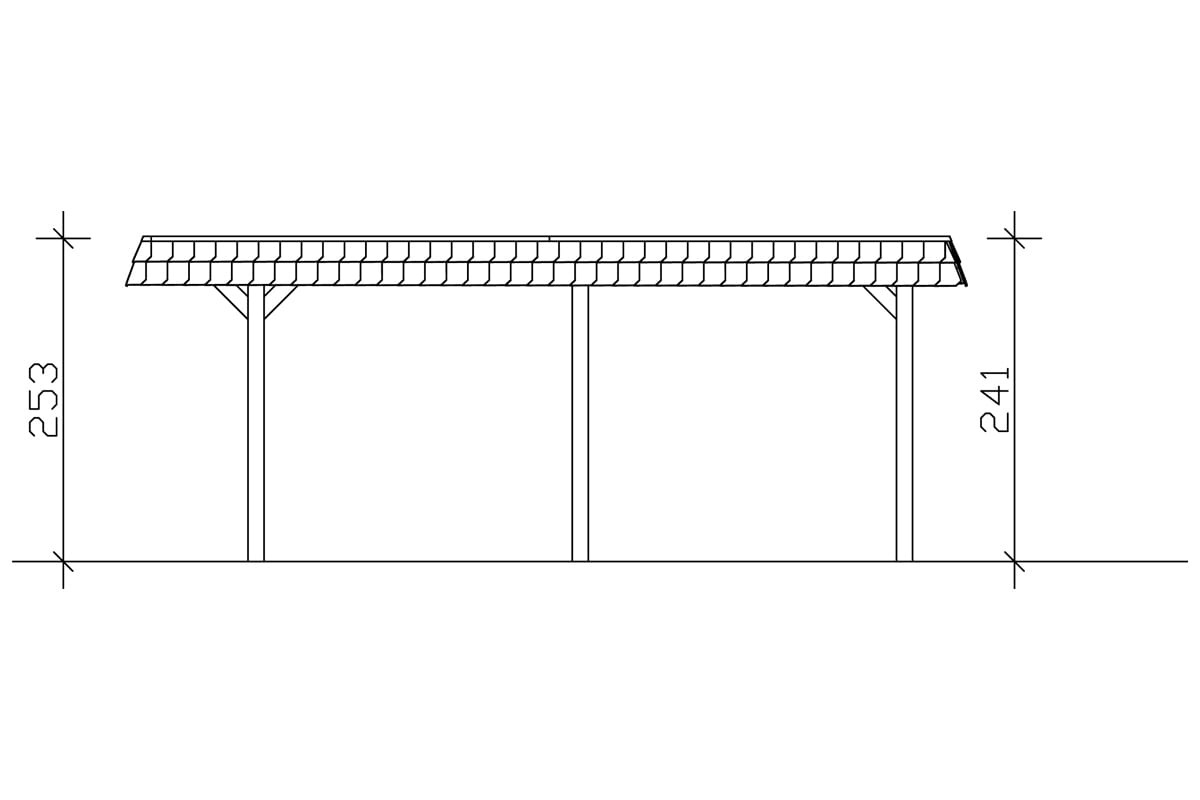 Skanholz Doppelcarport »Wendland« Massivholz 550 cm hellbraun