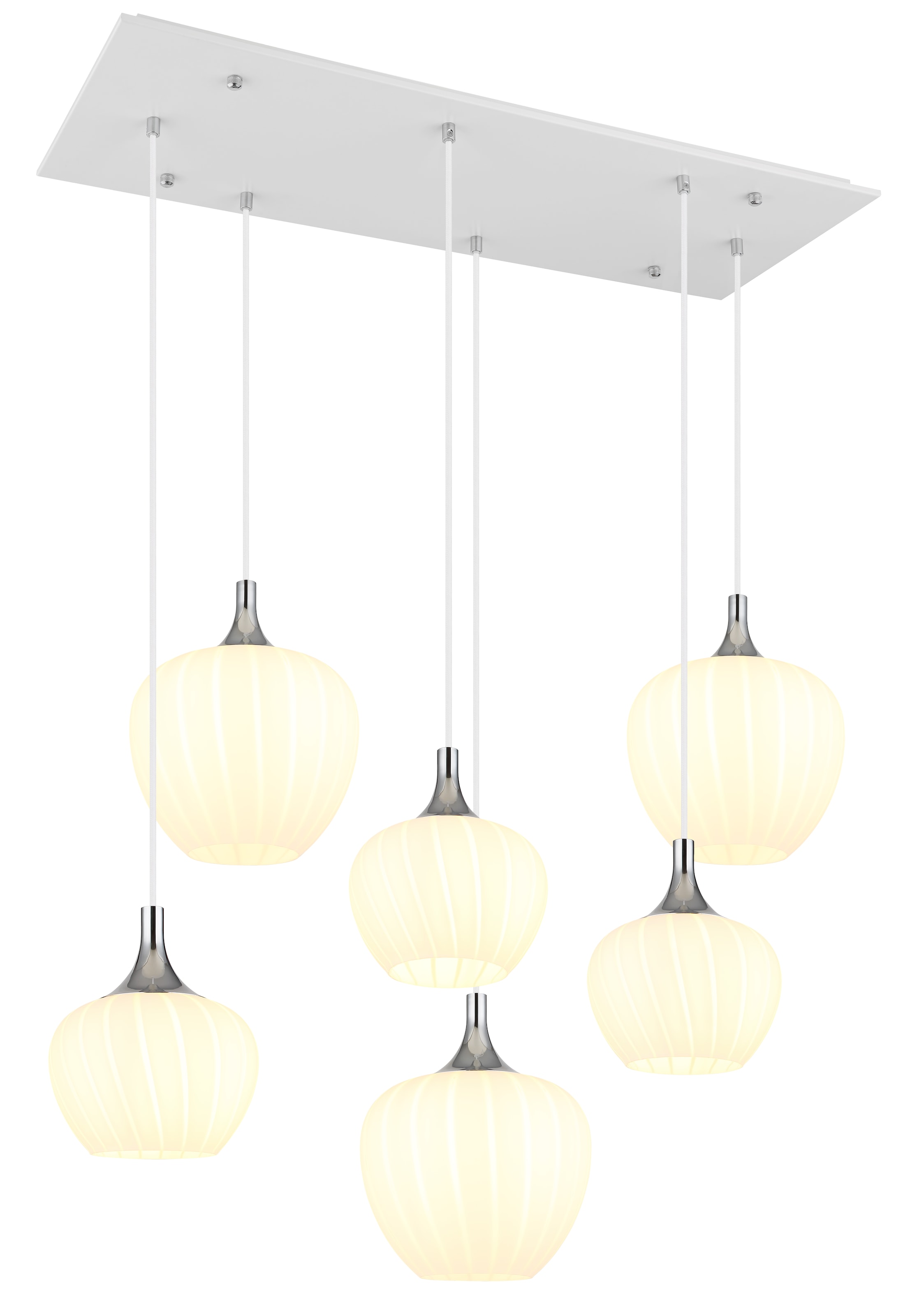 GLOBO LIGHTING Hängeleuchte »MAXY« E27 1 Stk. Hängelampe weiß Glas opal Dekorillen Esszimmer Esstisch